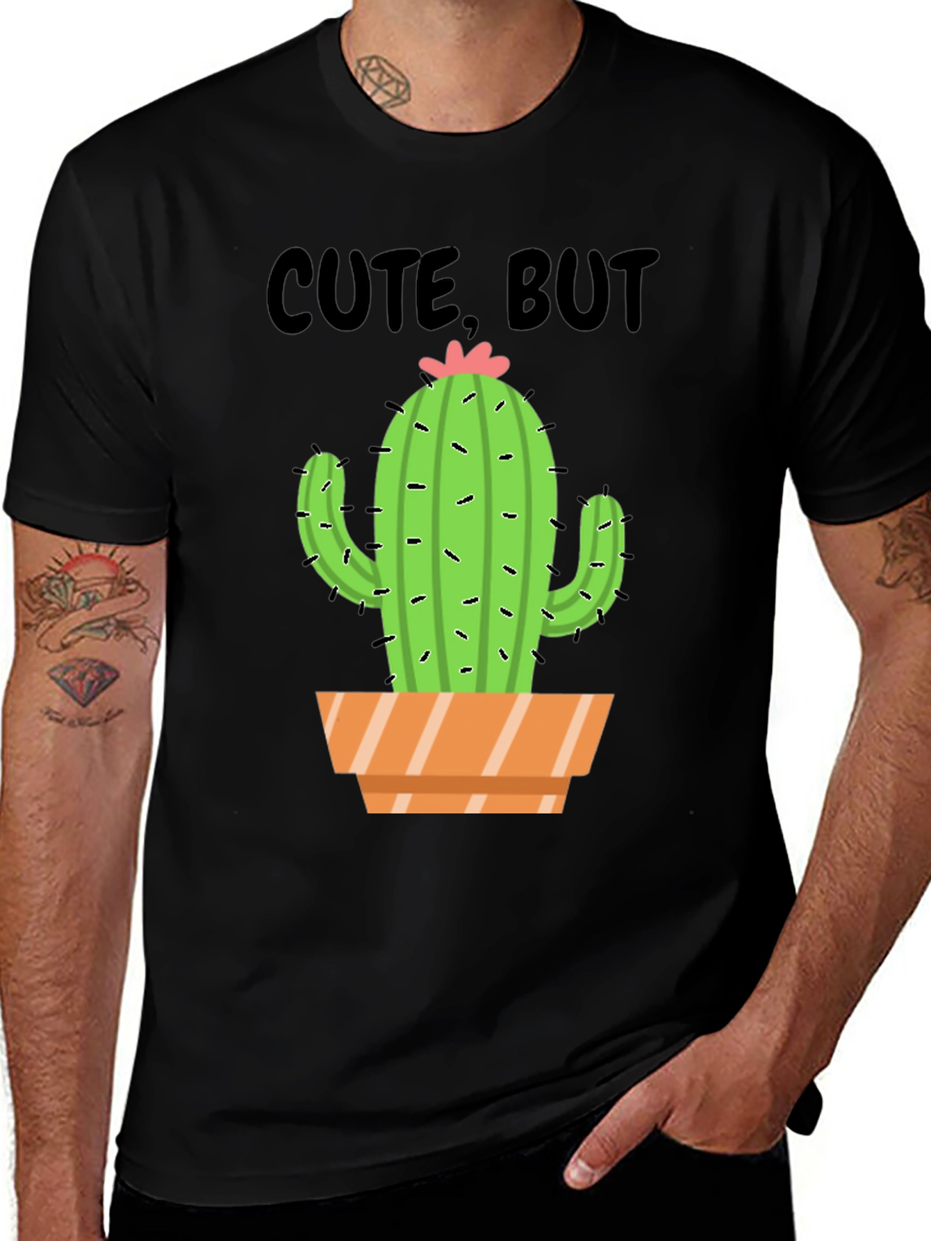 Variant 5 of Cute But Prickly Cactus Graphic Tee - Unisex Cotton T-Shirt