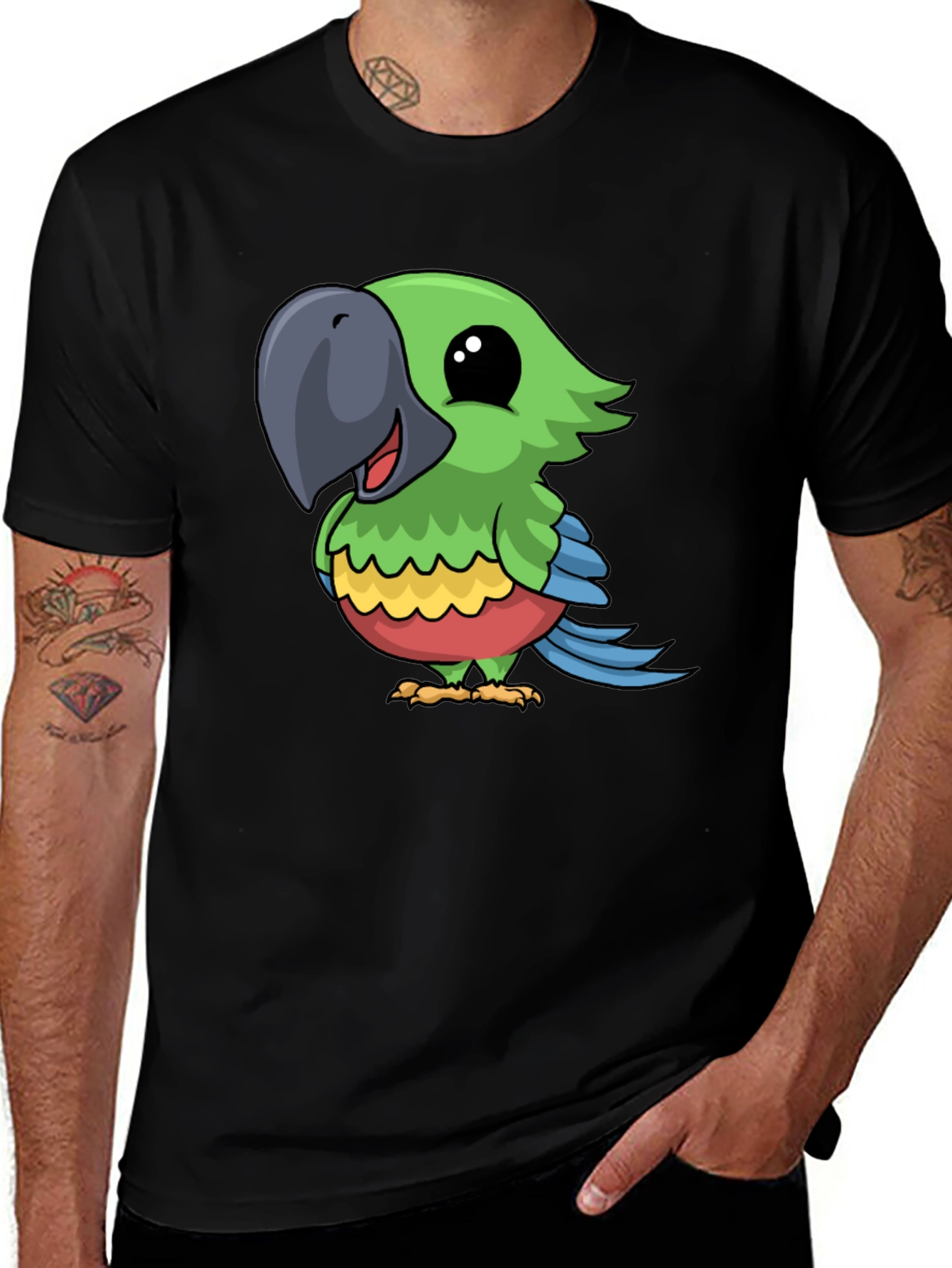 Variant 11 of Parrot Graphic Tee - Cute Cartoon Bird T-Shirt