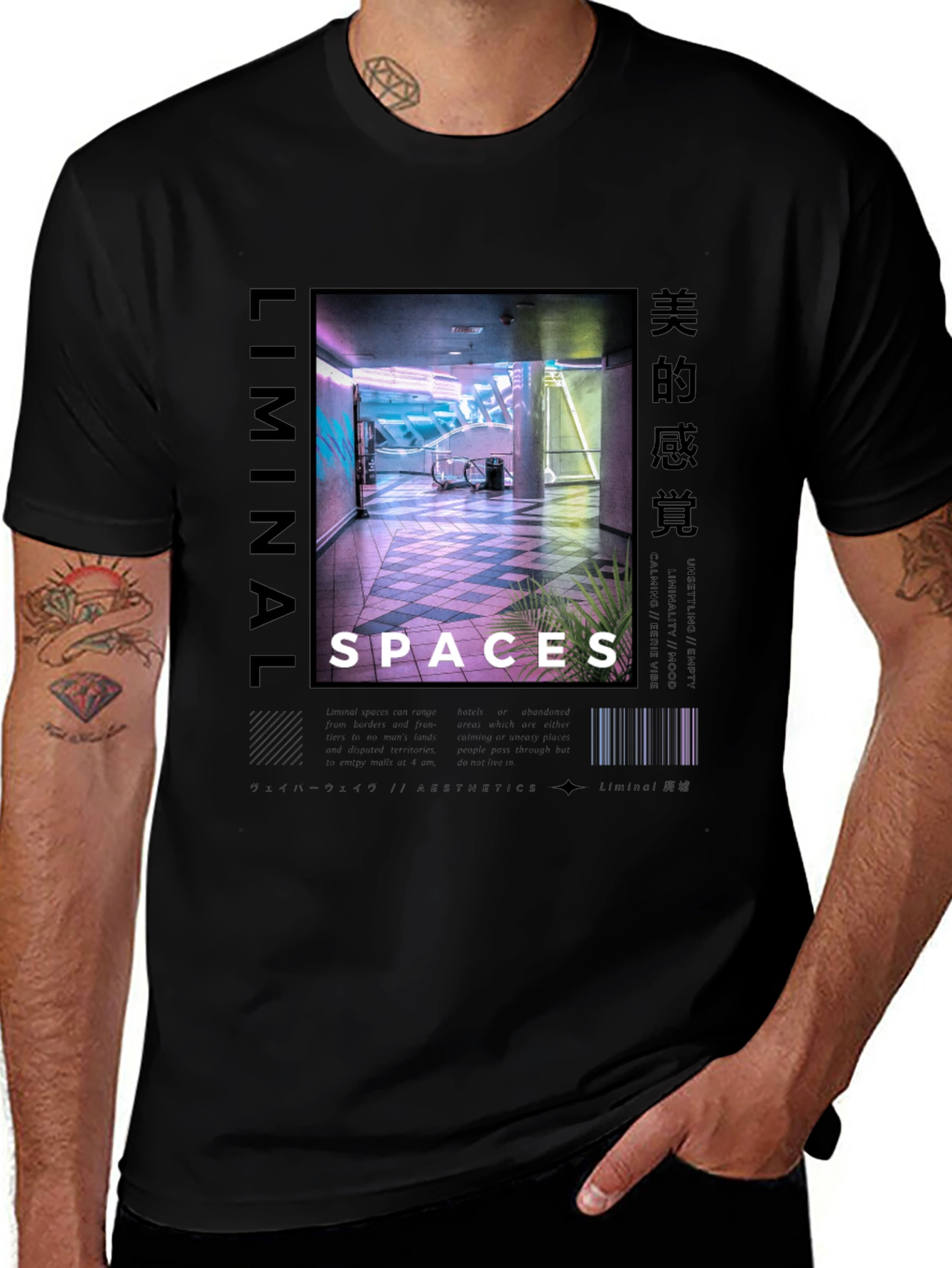 Variant 21 of Liminal Spaces Aesthetic Black T-Shirt