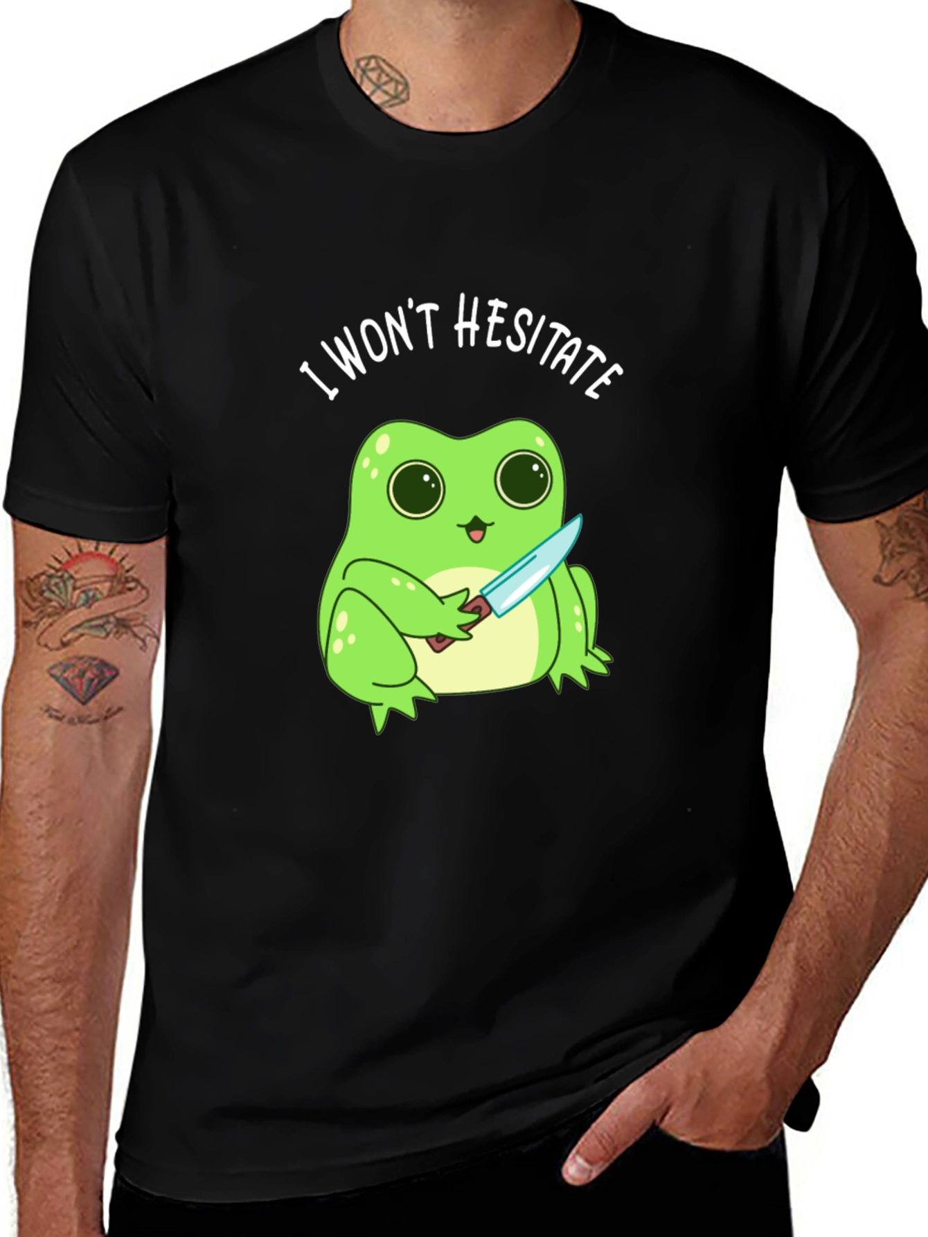 Variant 25 of I Won't Hesitate Frog T-Shirt - Funny Graphic Tee
