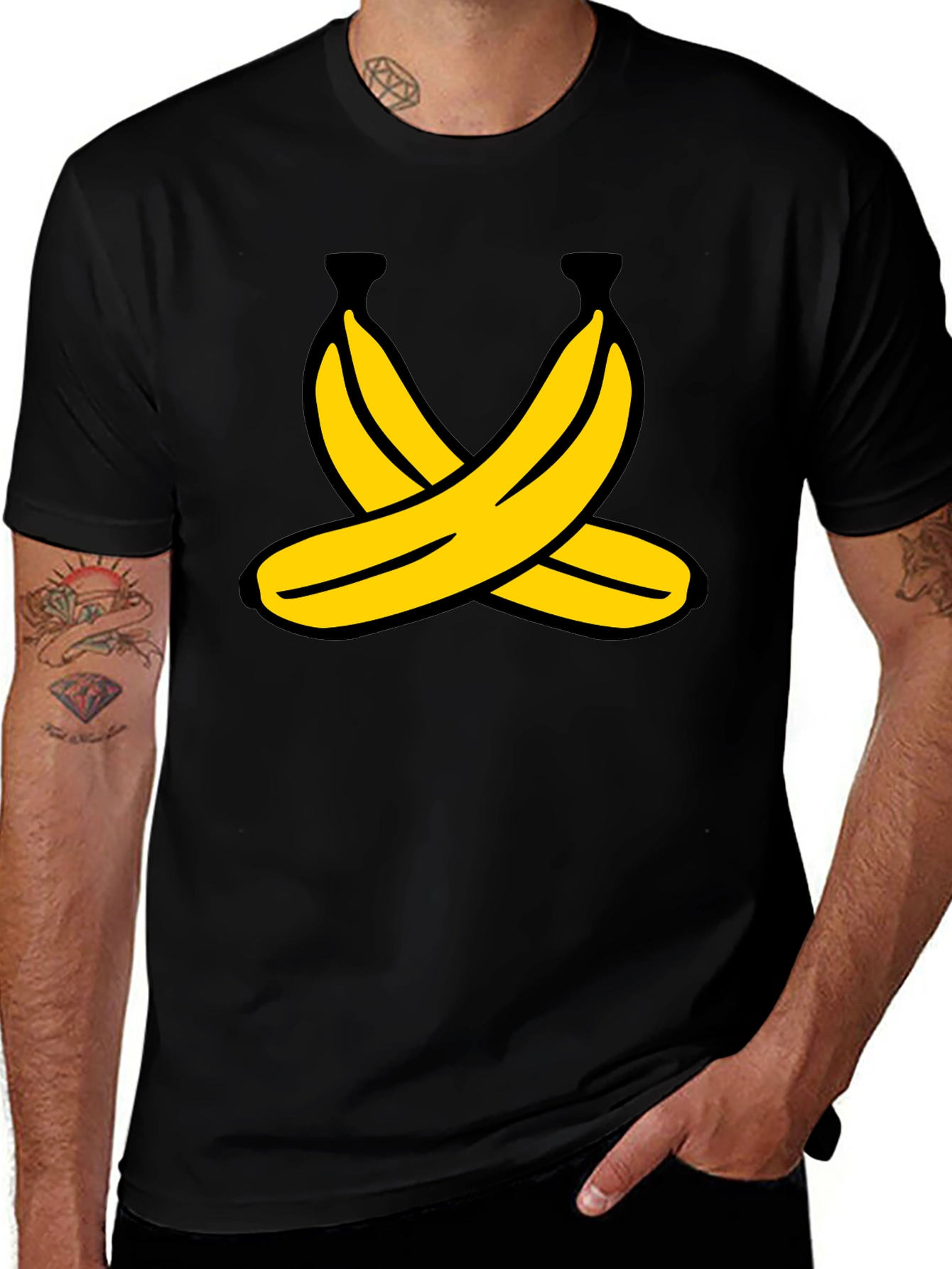 Variant 11 of Banana Crossed Graphic Tee - Unique Design