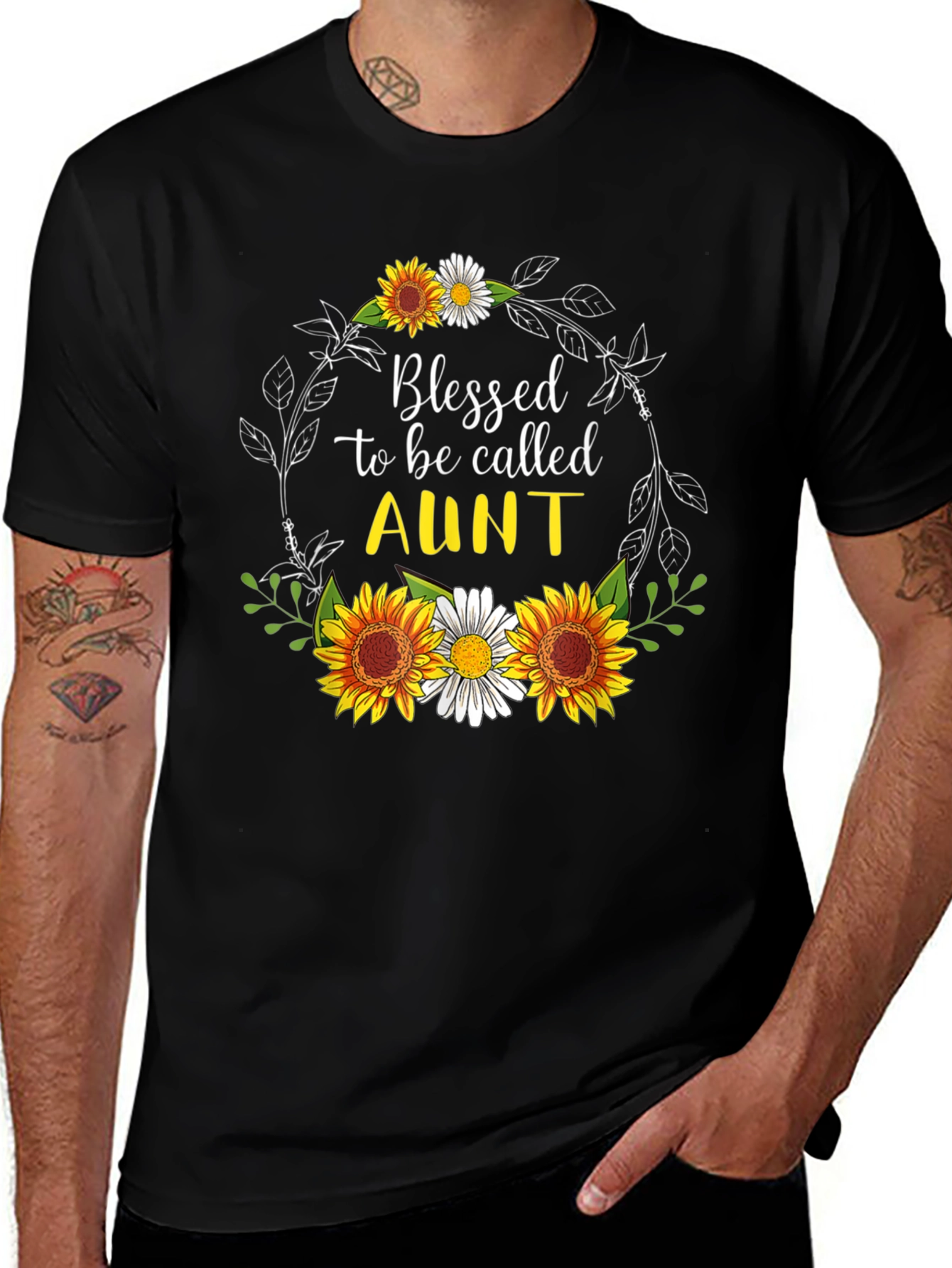Blessed Aunt Sunflower Graphic T-Shirt