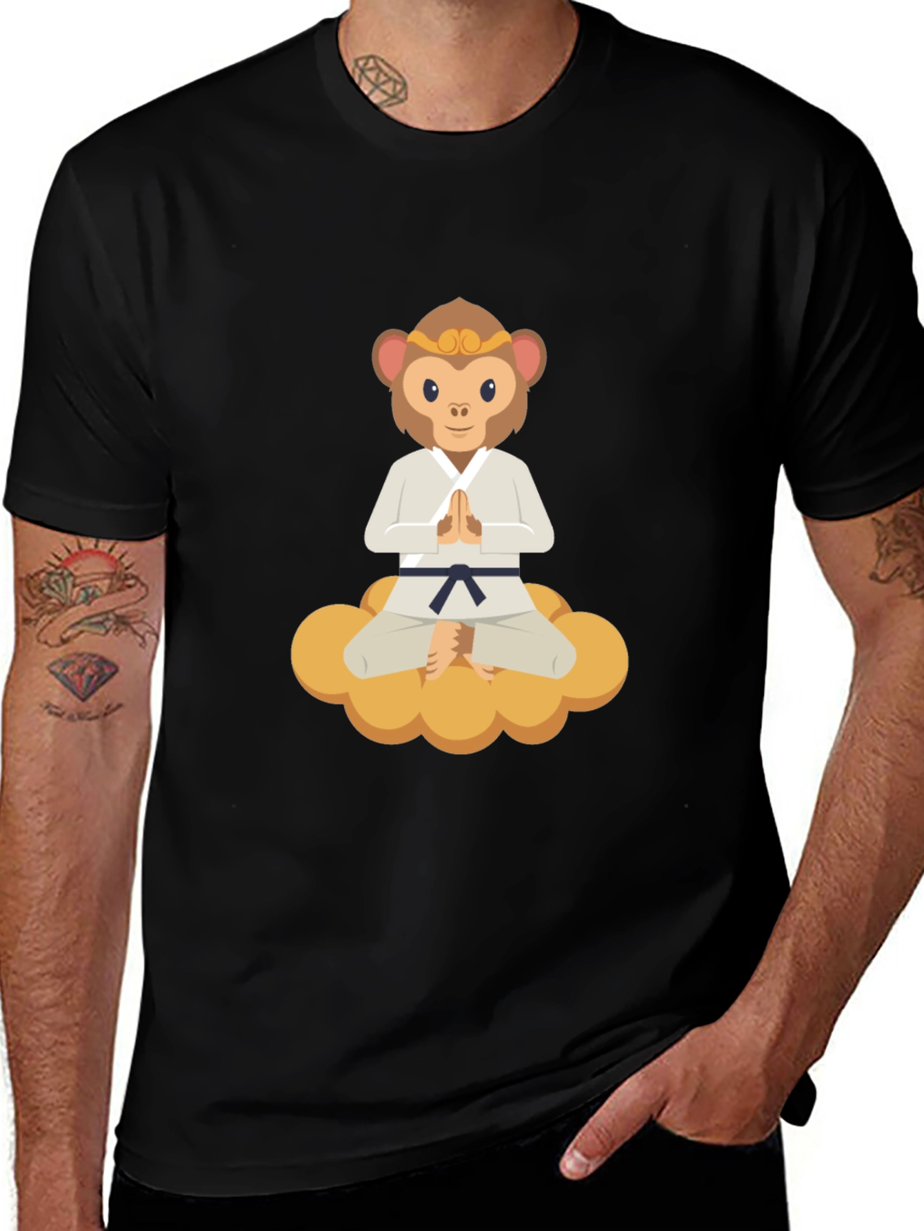 Variant 19 of Monkey Karate Master T-Shirt - Black