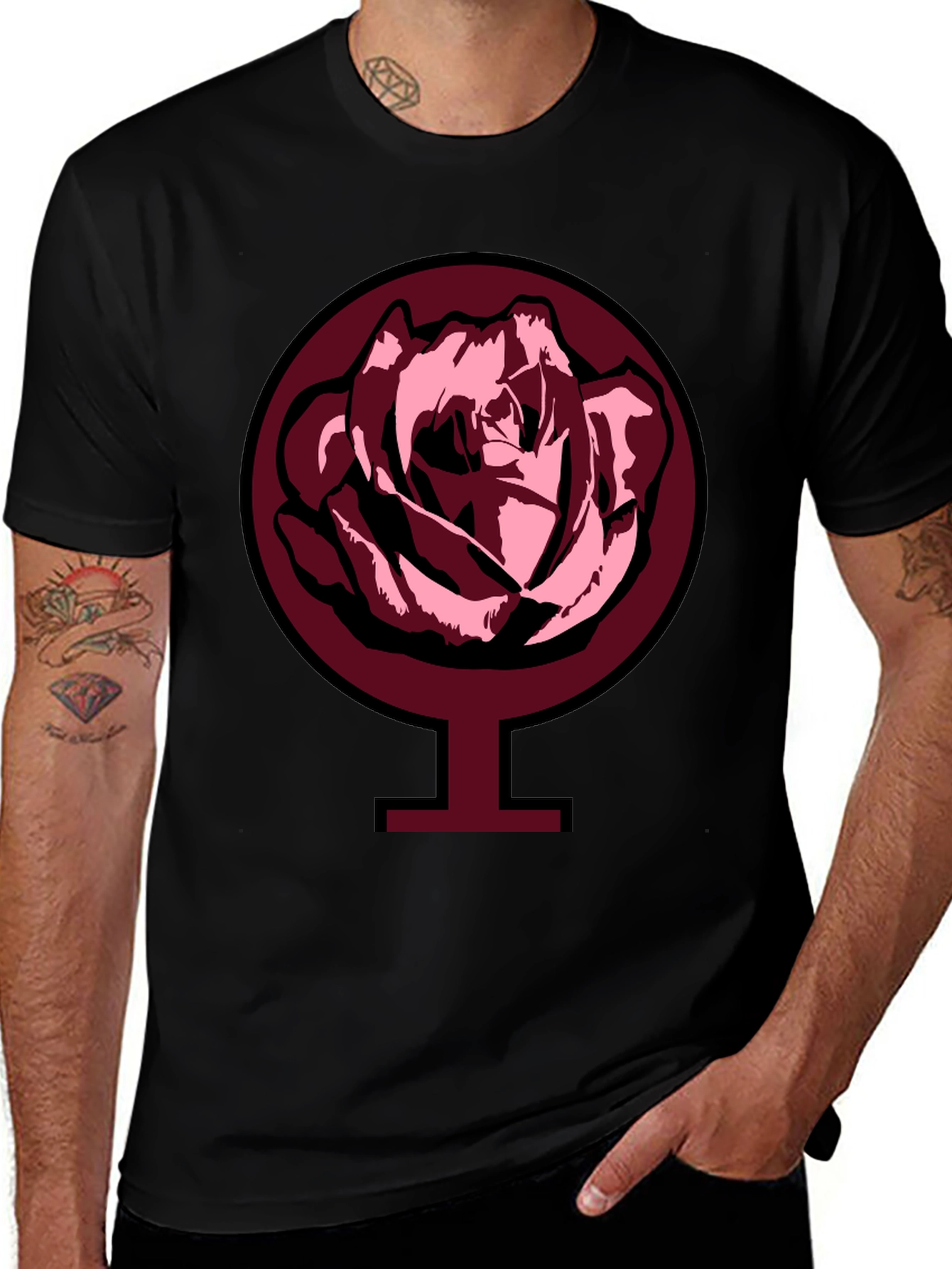 Black Rose Venus Symbol Graphic Tee - Black main image