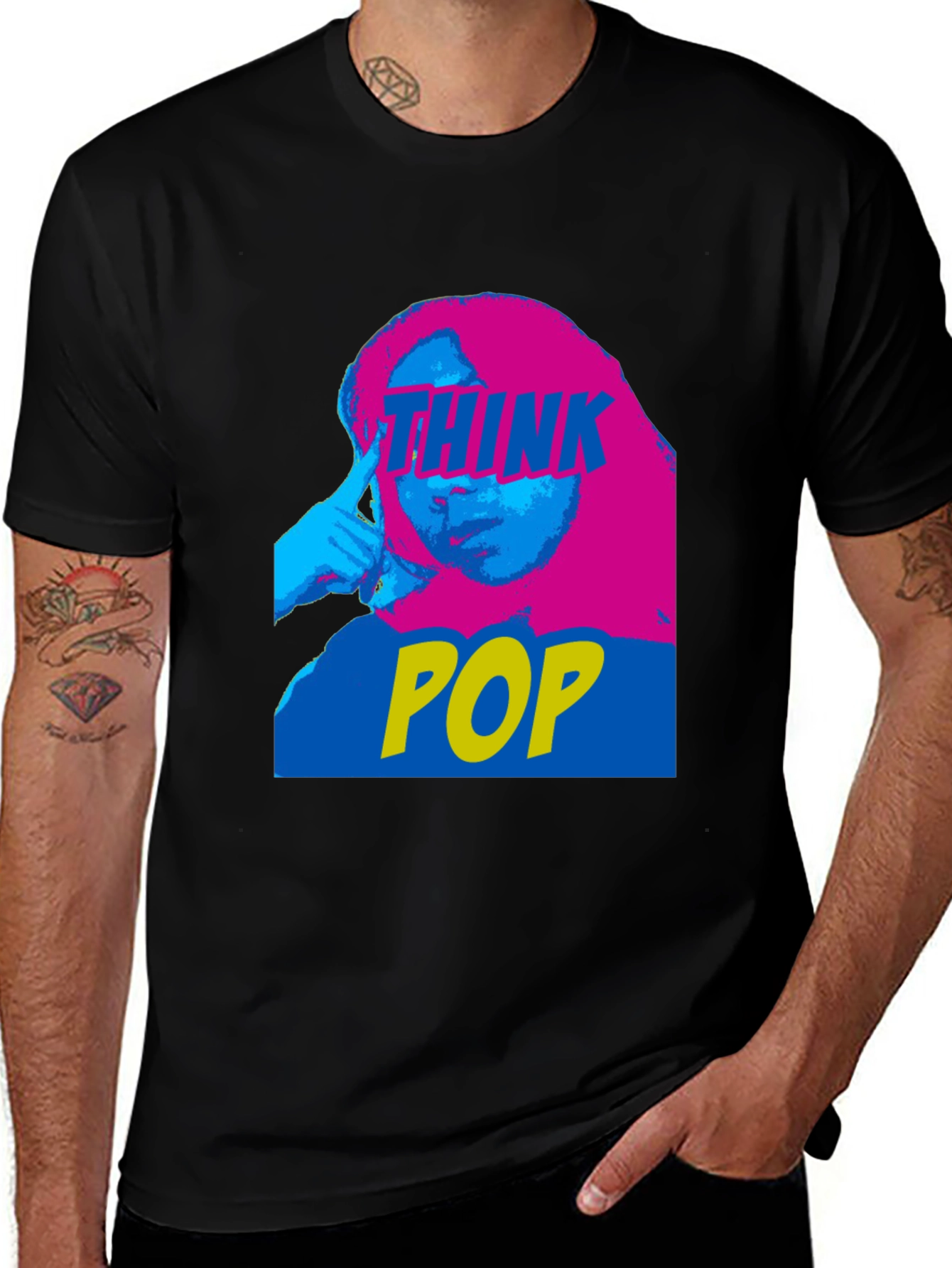 Variant 9 of Think Pop Art T-Shirt - Bold Graphic Tee