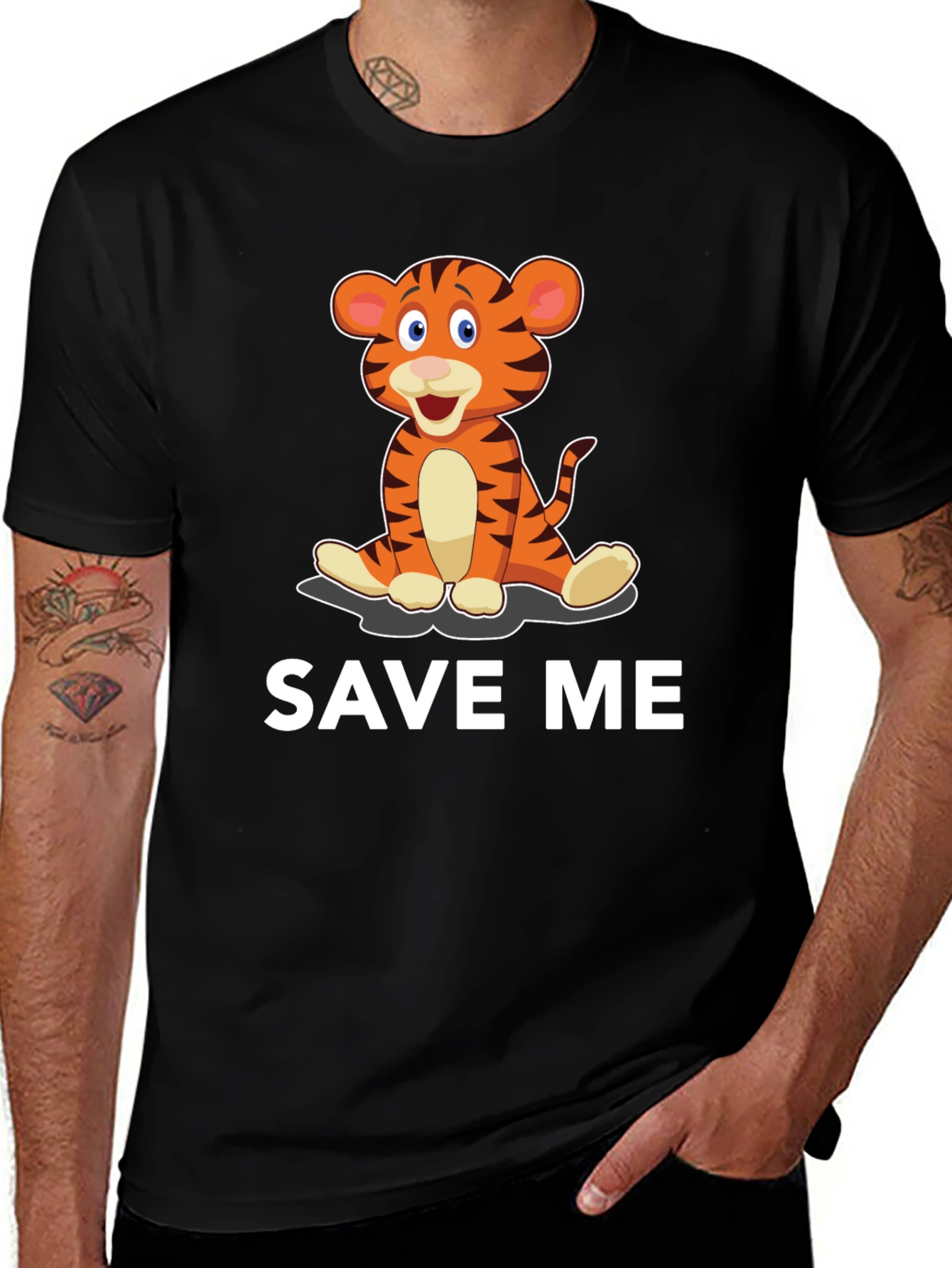 Variant 10 of Save Me Tiger Graphic Tee - Conservation Awareness