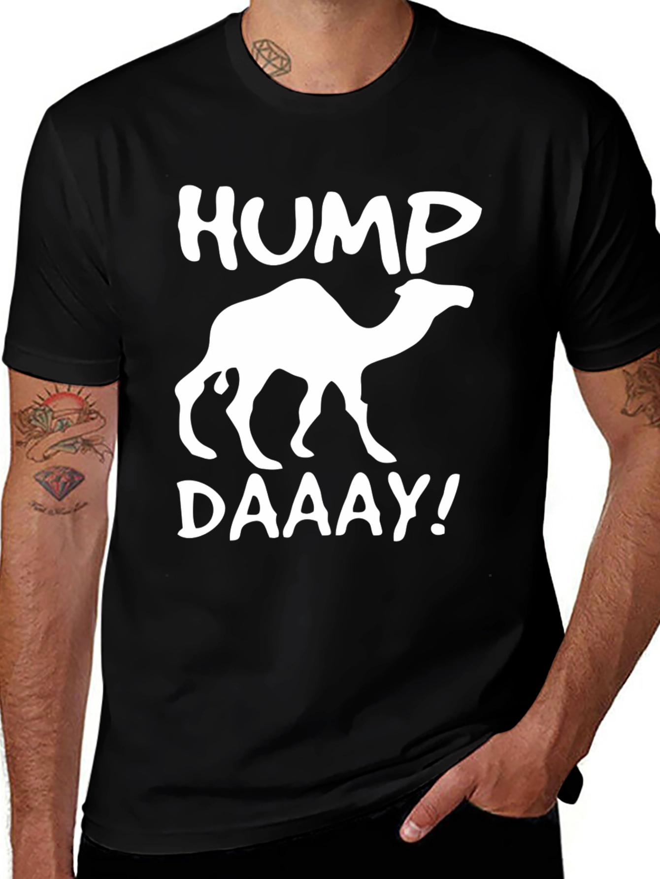 Variant 12 of Hump Daaay! Camel T-Shirt - Black Cotton Tee