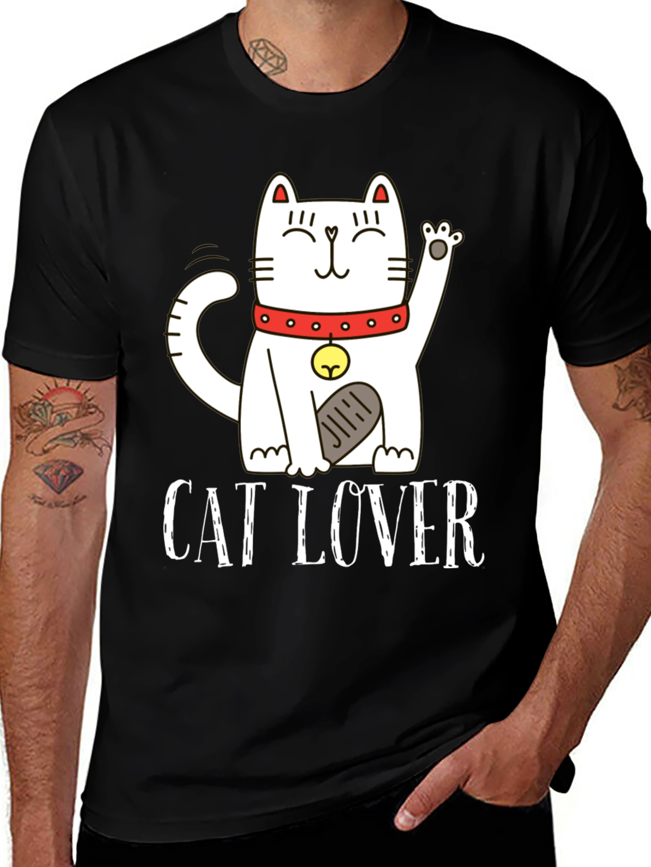 Variant 24 of Cat Lover Graphic Tee - Black
