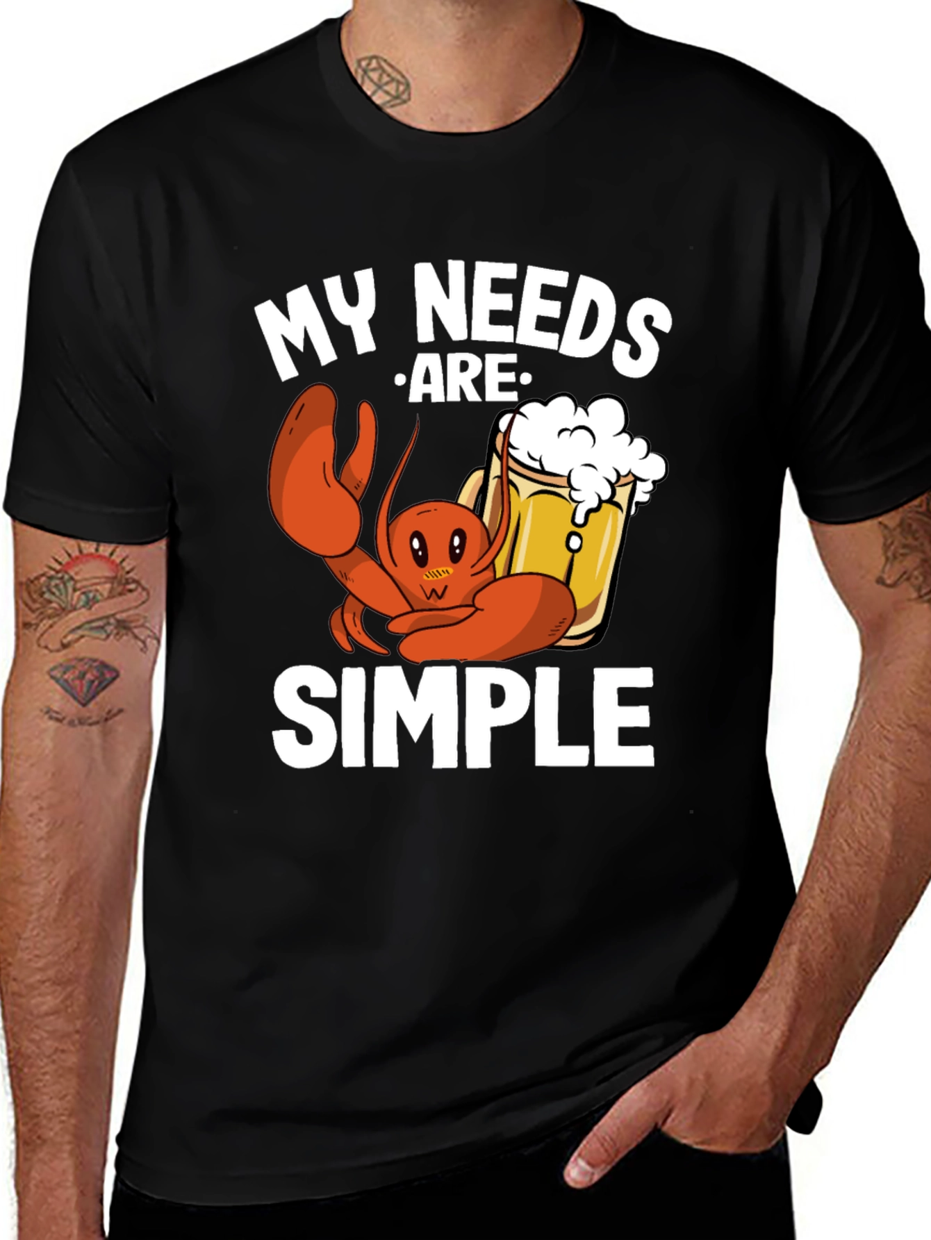 Variant 18 of My Needs Are Simple Lobster and Beer T-Shirt