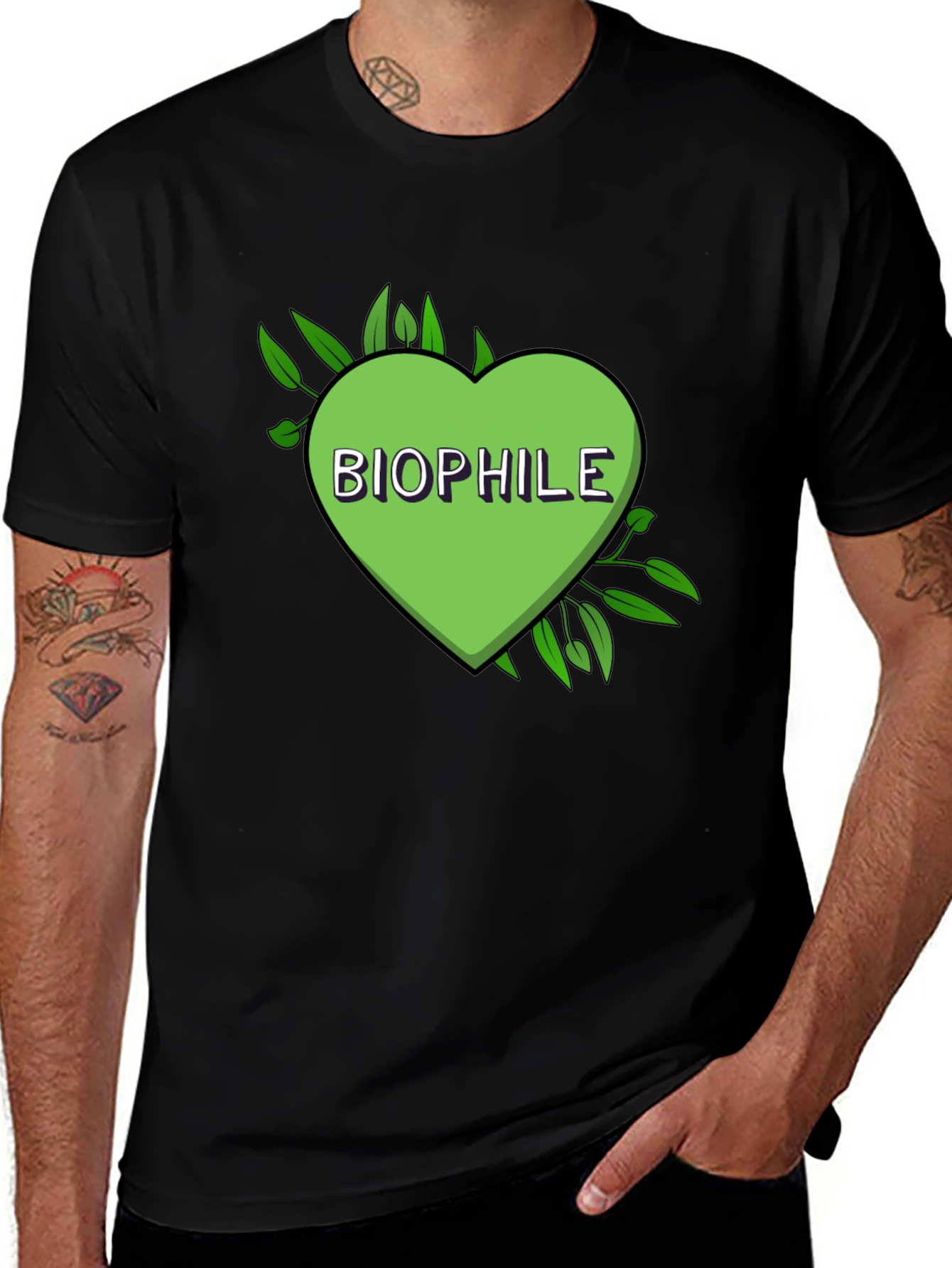 Variant 11 of Biophile Heart Graphic Tee - Nature Lover Shirt