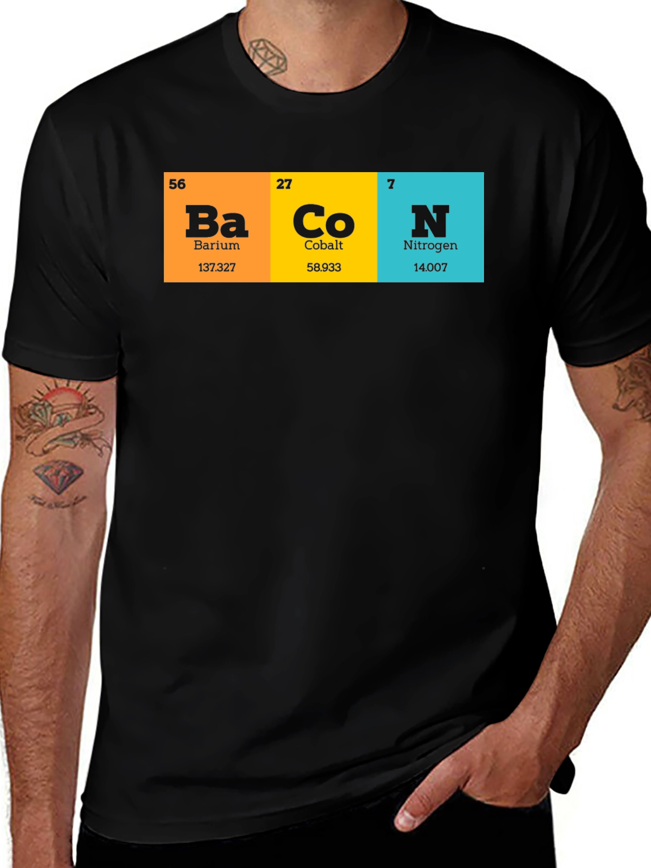 Variant 15 of Bacon Periodic Table of Elements Funny T-Shirt