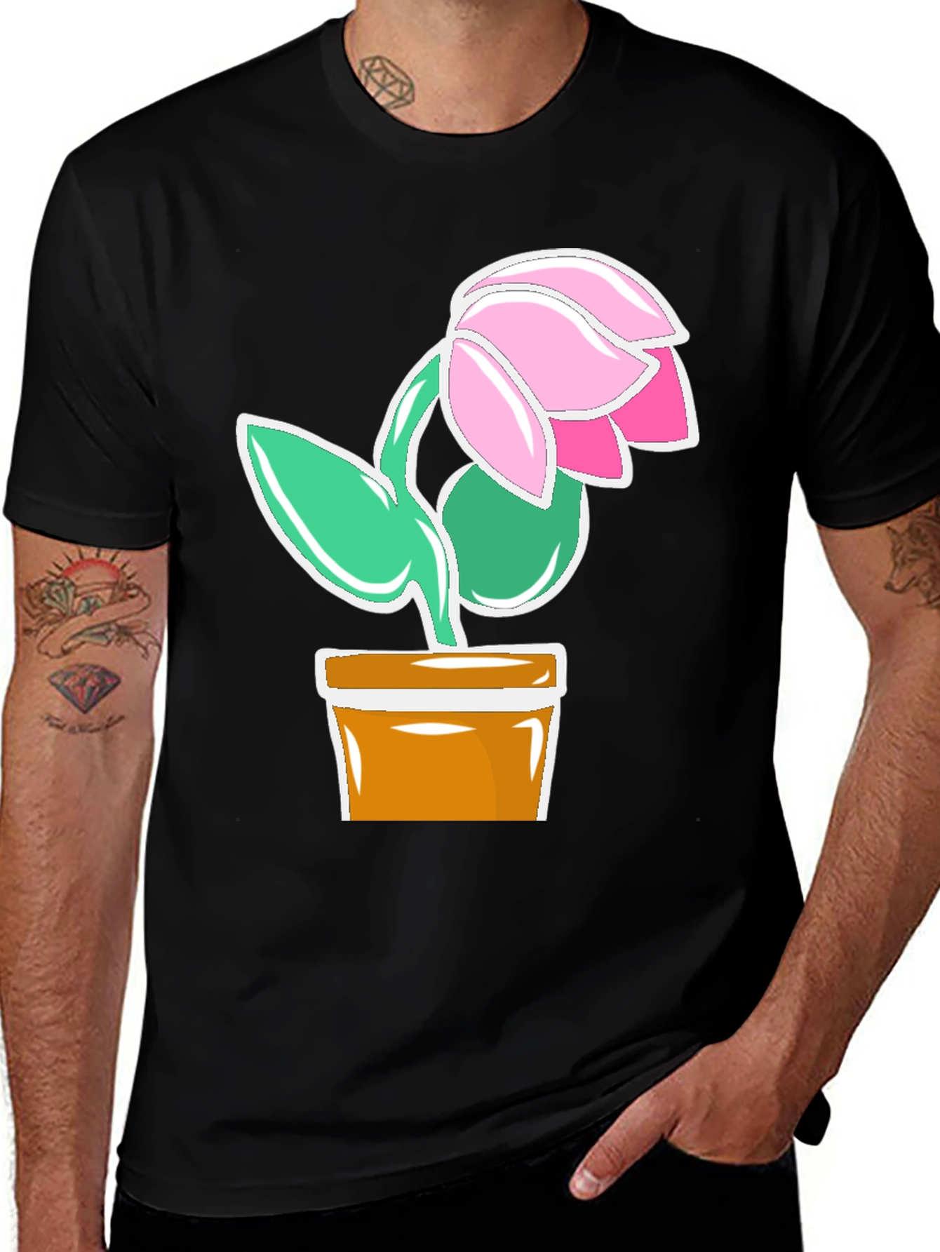 Variant 12 of Floral Potted Plant Graphic T-Shirt