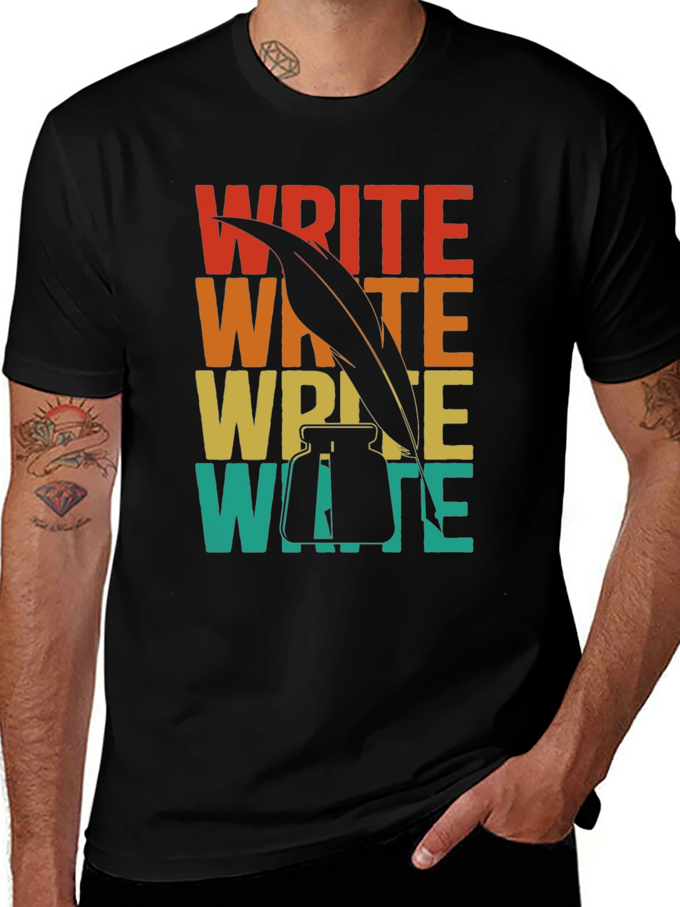 Variant 17 of Retro Write T-Shirt - Writer's Tee