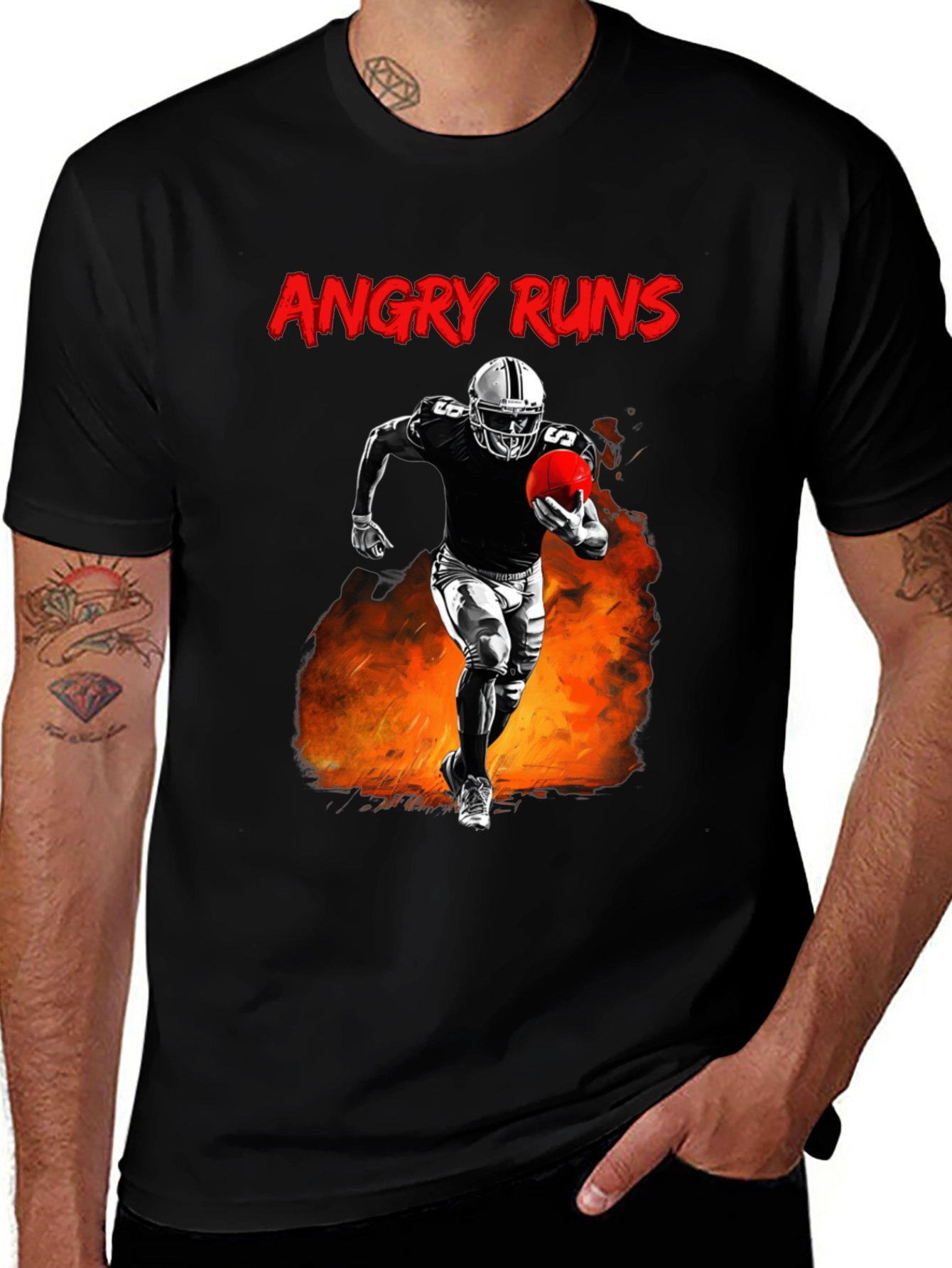 Variant 24 of Angry Runs Football T-Shirt