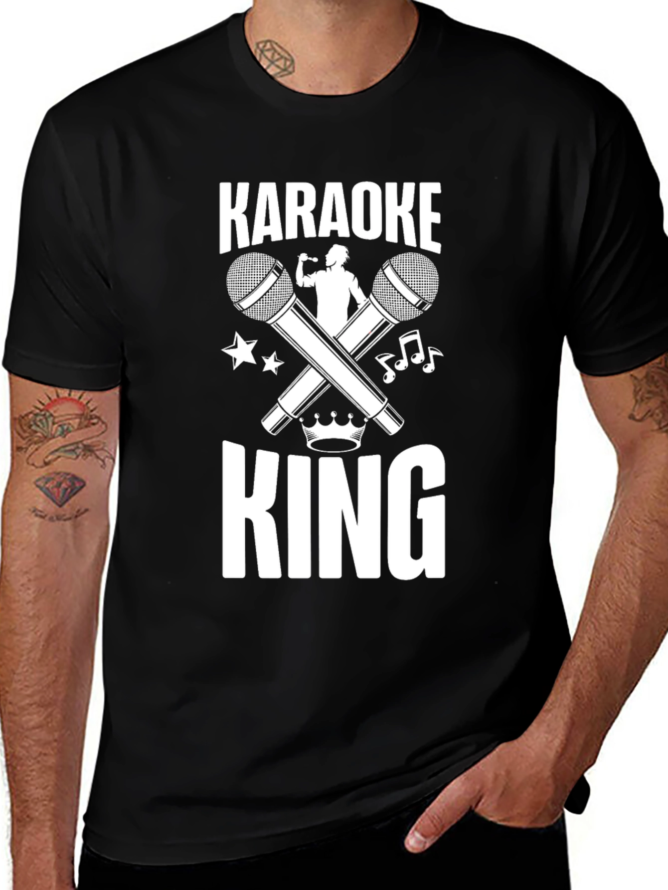 Karaoke King Graphic T-Shirt - Black