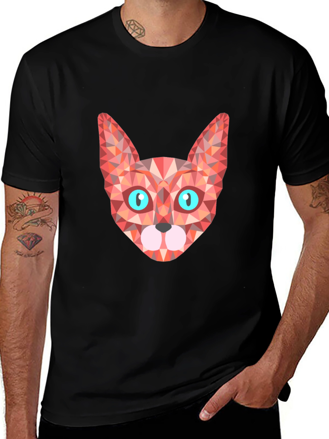Variant 13 of Geometric Cat Tee - Stylish Graphic Print T-Shirt