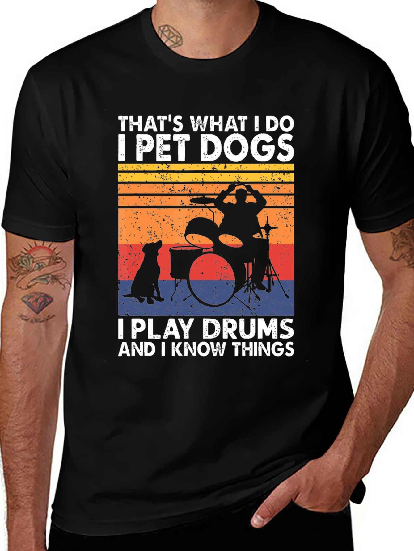 Variant 9 of Pet Dogs, Play Drums T-Shirt - Know Things Tee