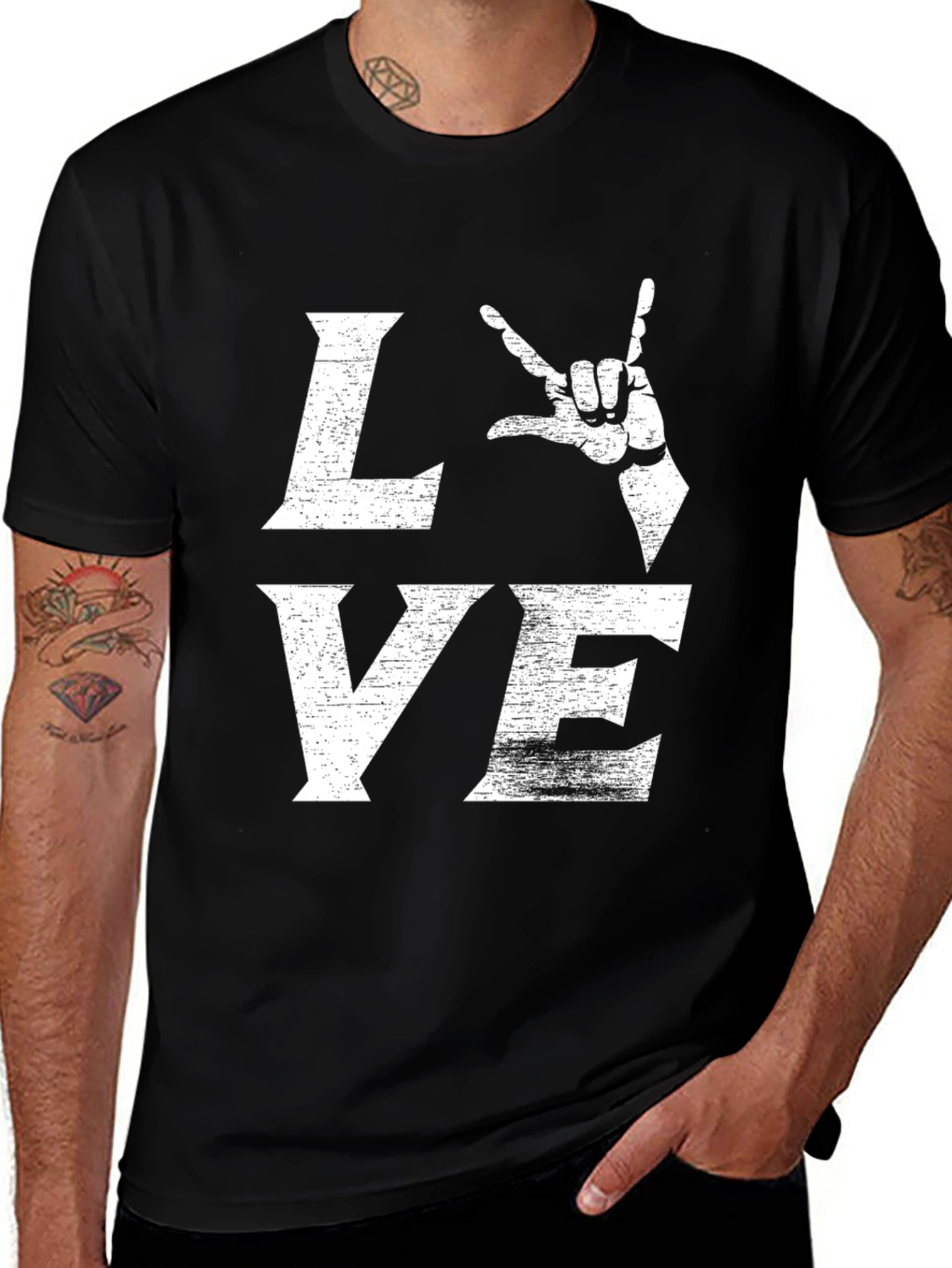 Variant 8 of Rock On Love Graphic Tee - Distressed Print