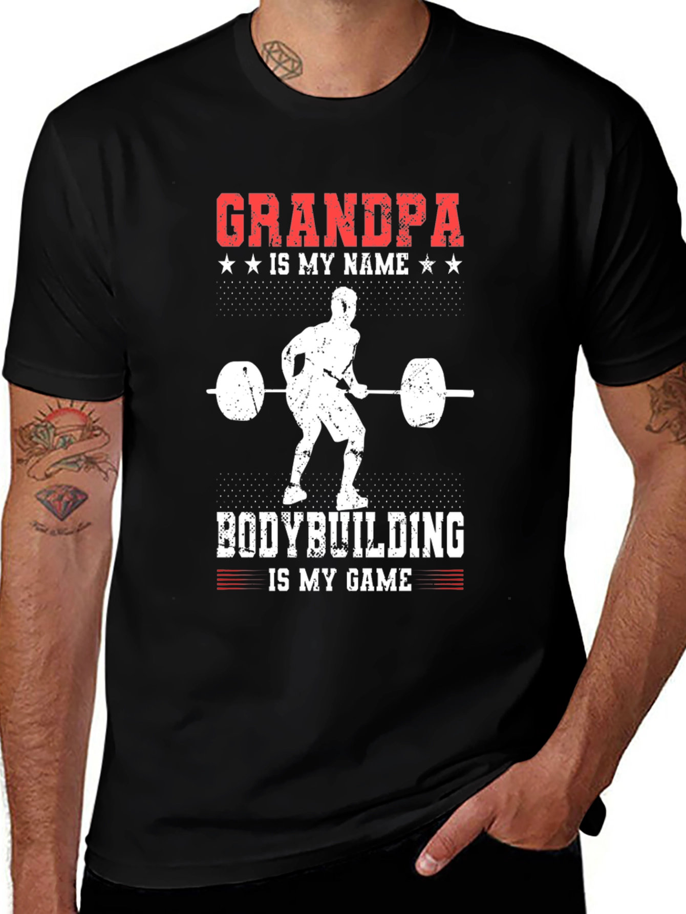 Variant 25 of Grandpa Bodybuilding T-Shirt - Weightlifting Gym Tee