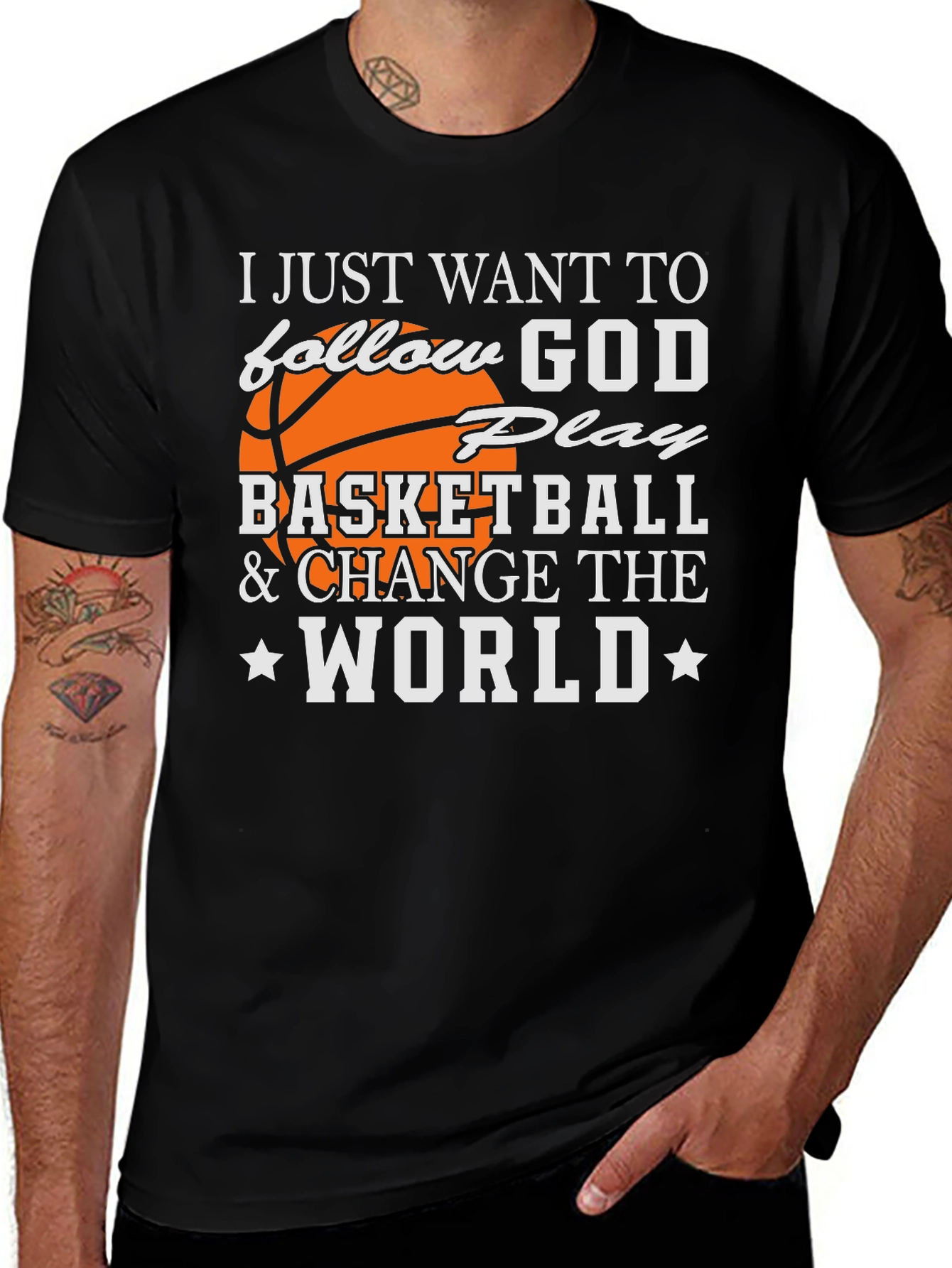 Basketball & God T-Shirt - Change The World Tee
