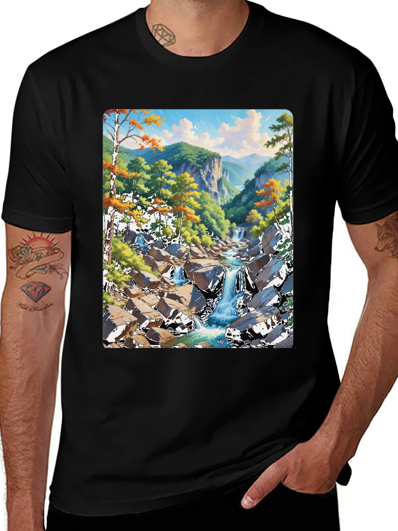 Waterfall Graphic Tee - Nature Lover's T-Shirt
