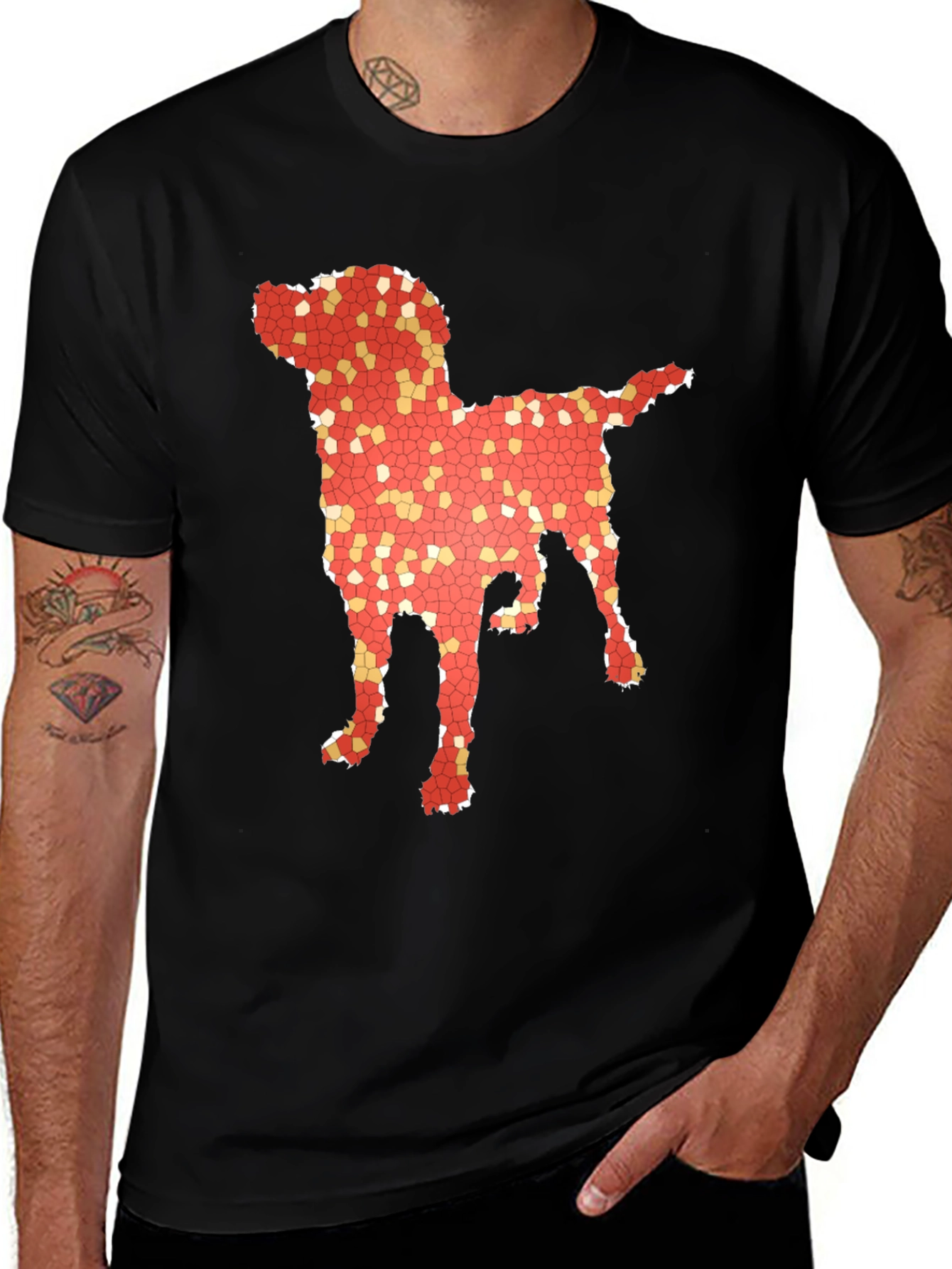Variant 10 of Dog Mosaic Graphic T-Shirt - Stylish Men's Tee