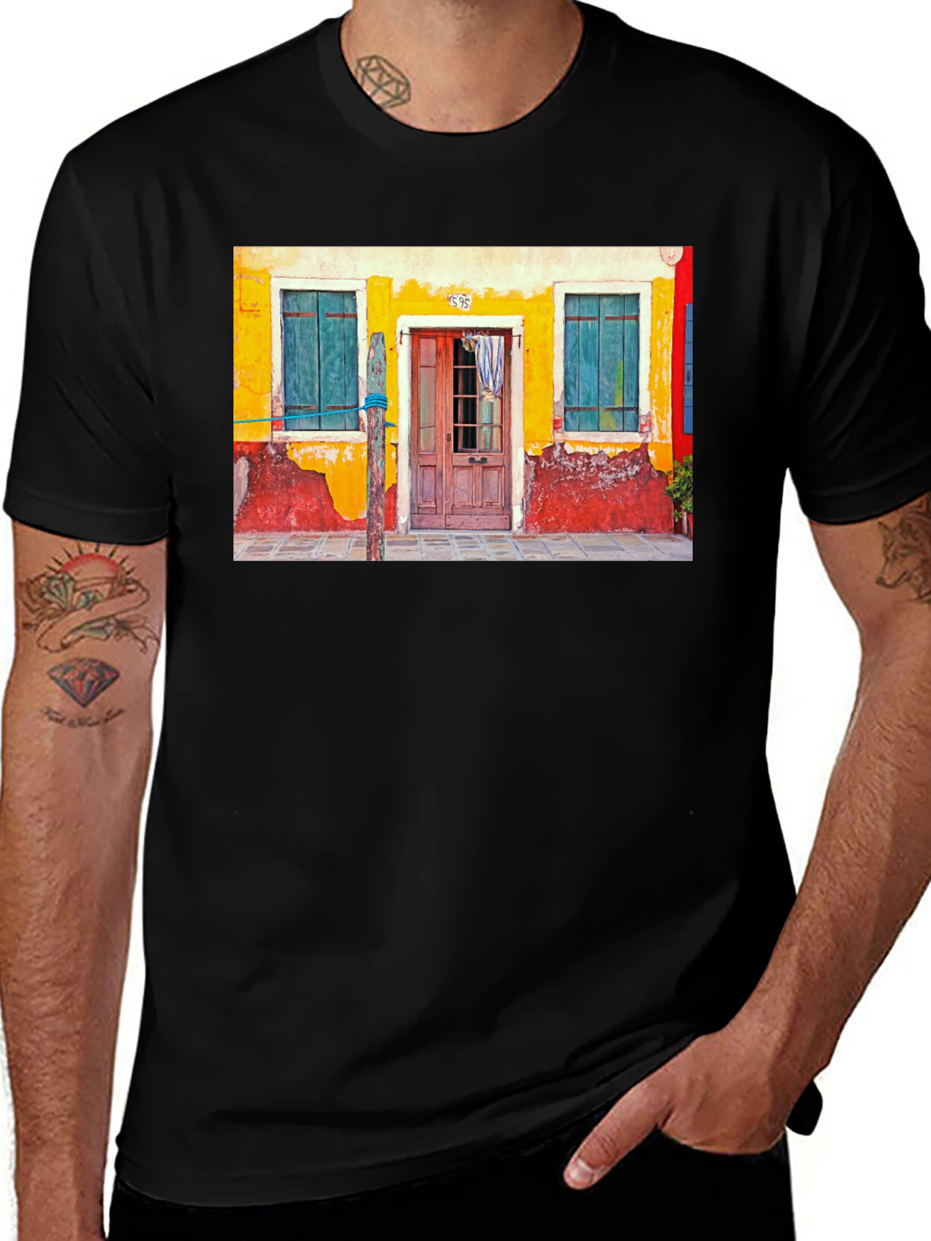 Colorful Building T-Shirt - Artsy Streetwear