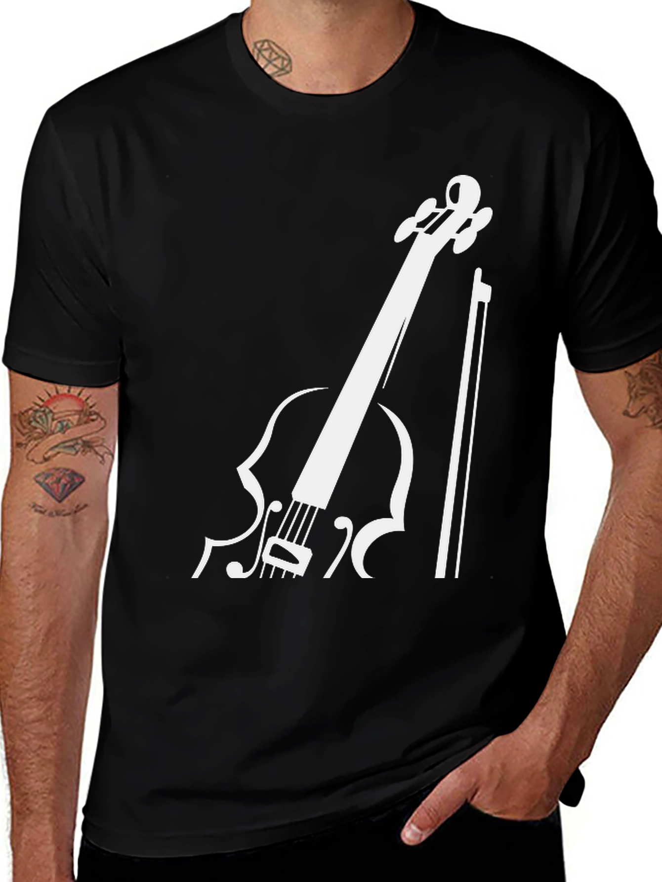 Variant 7 of Violin Graphic Tee - Stylish Music Lover's T-Shirt