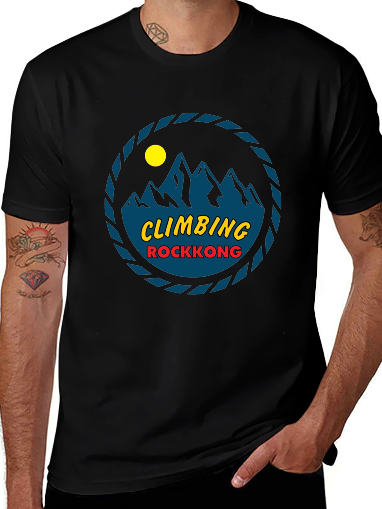 Variant 22 of Climbing Rockkong Black Graphic Tee