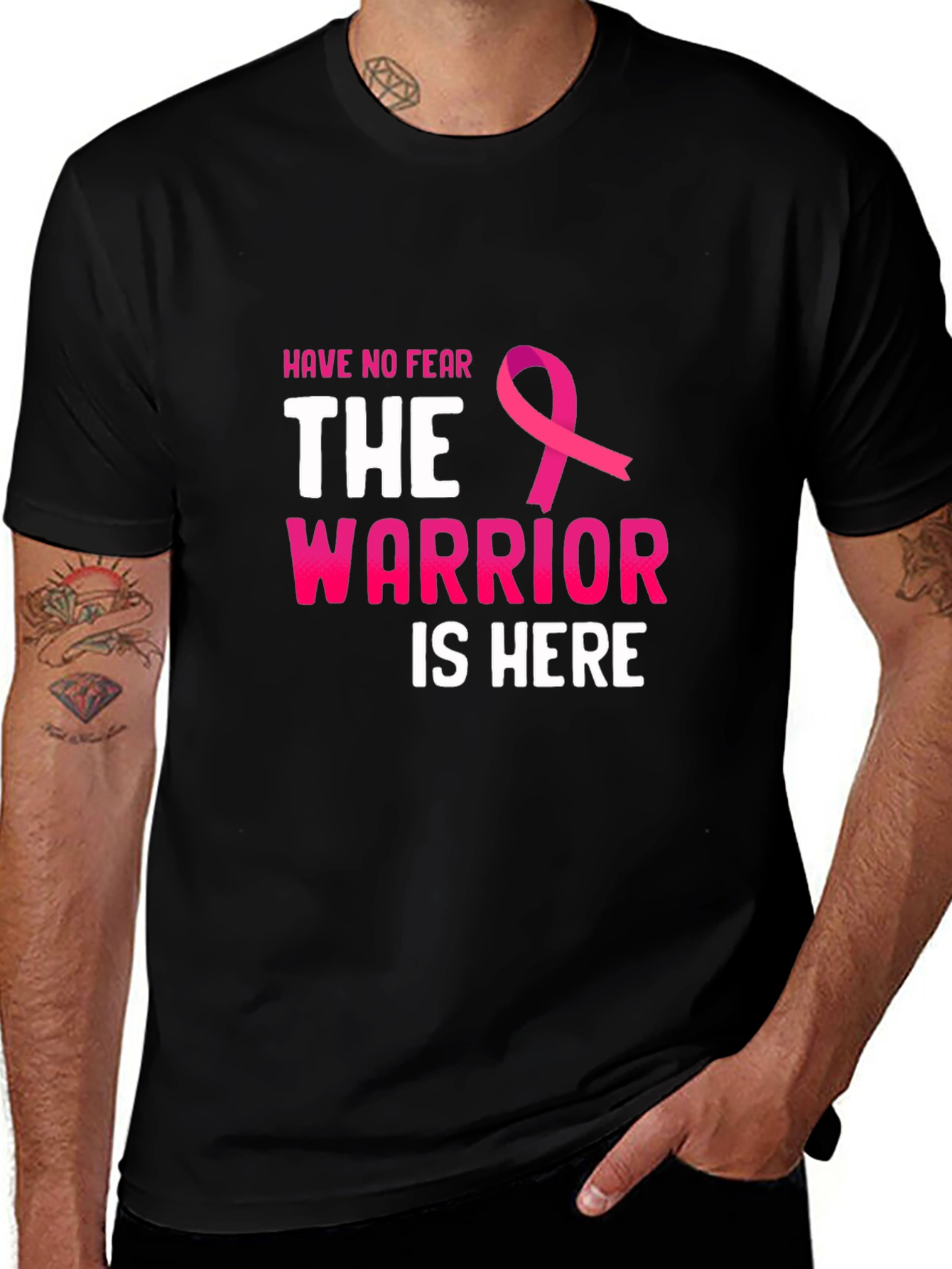 Variant 11 of Warrior is Here Breast Cancer Awareness T-Shirt