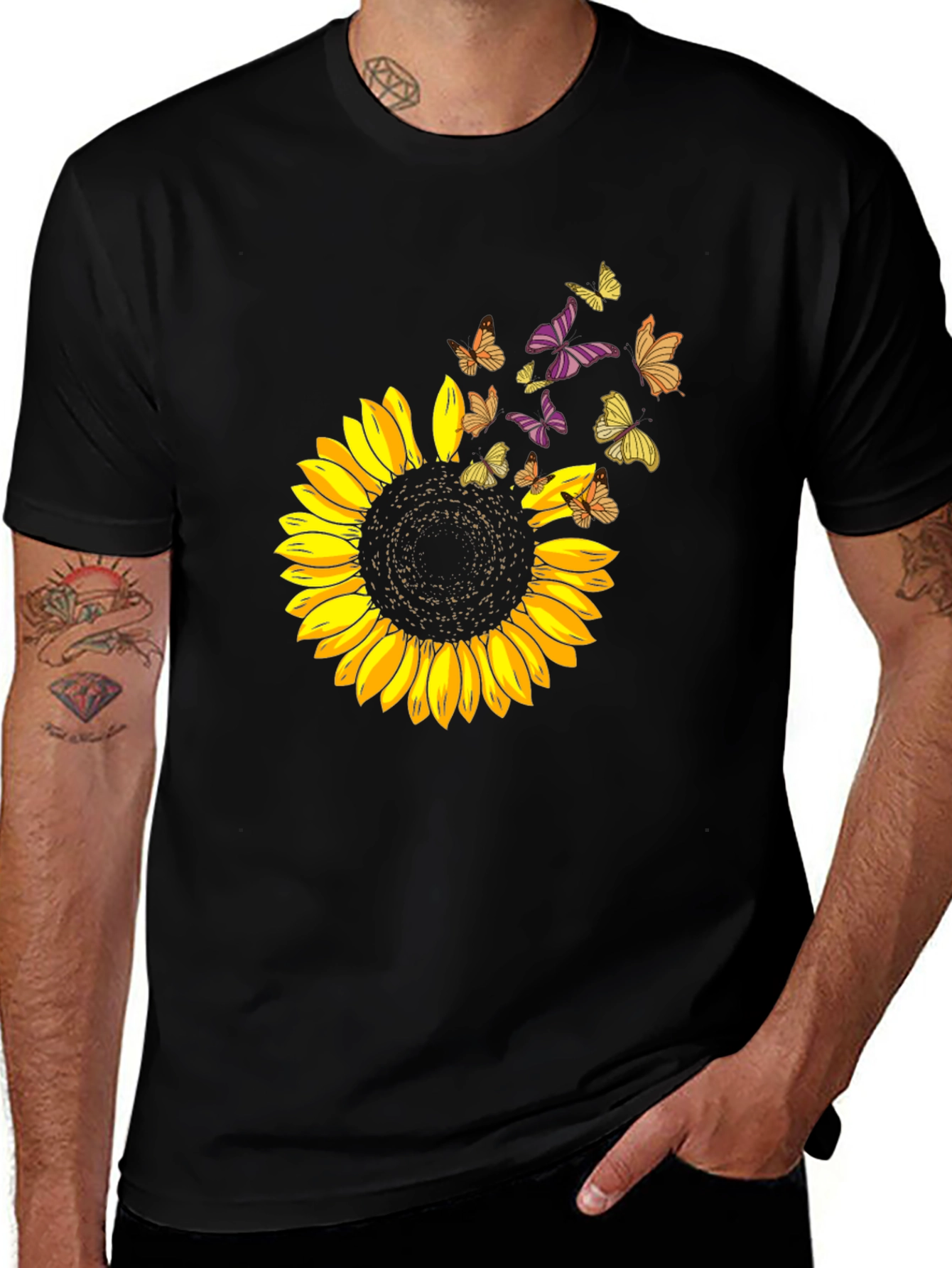 Variant 5 of Sunflower Butterfly Graphic Tee