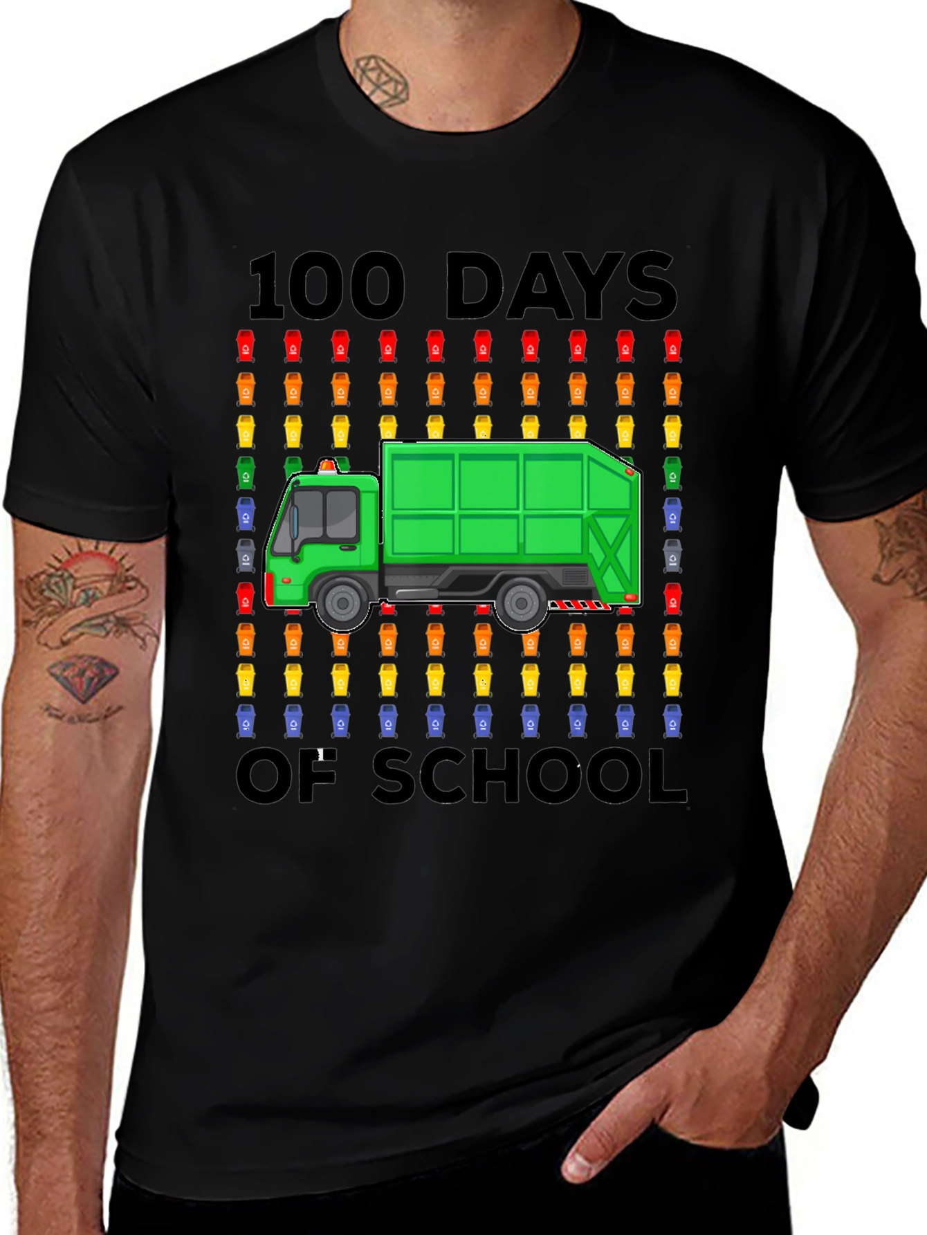 100 Days of School Garbage Truck T-Shirt