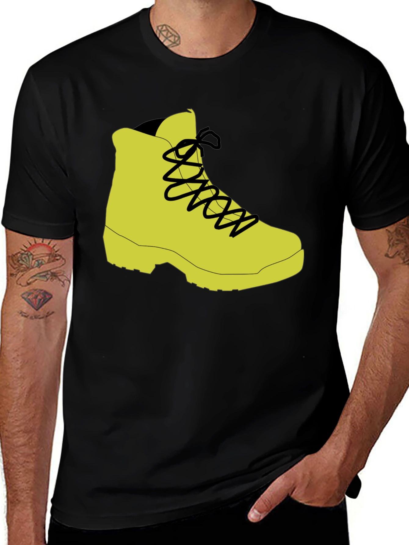 Black Hiking Boot Graphic Tee - Black main image