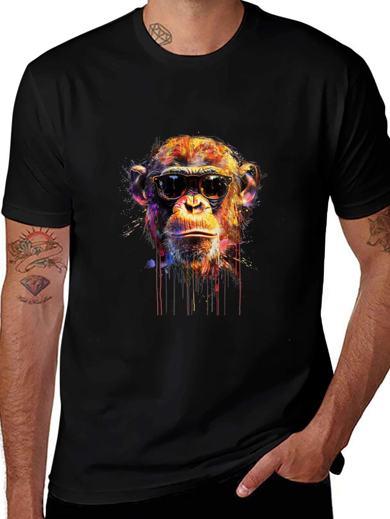 Variant 3 of Cool Monkey Graphic Tee - Black Unisex T-Shirt