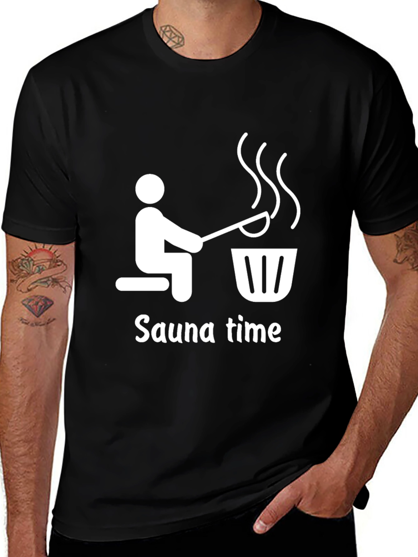 Variant 19 of Sauna Time Black Graphic T-Shirt