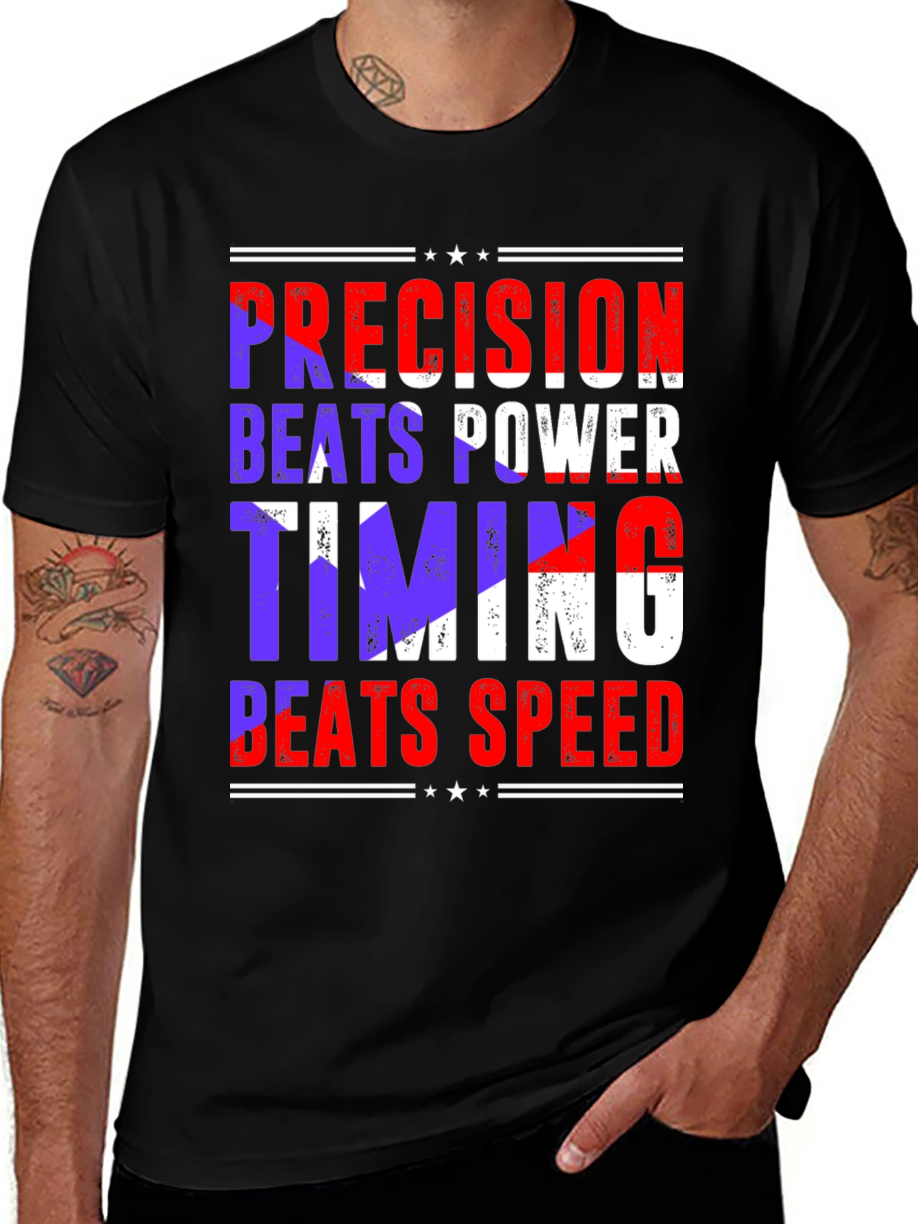 Variant 29 of Precision Beats Power Graphic Tee - Black