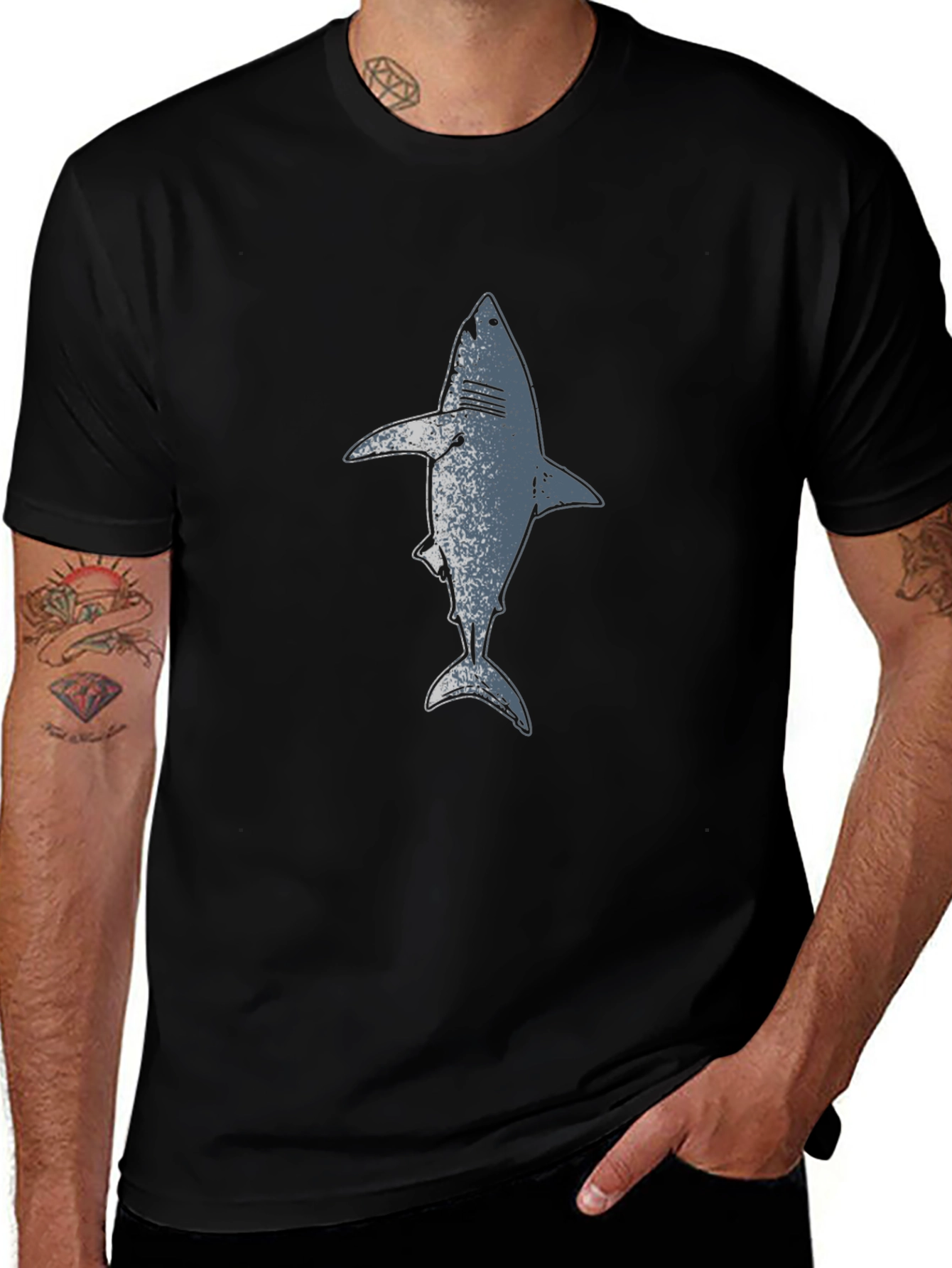 Variant 25 of Shark Graphic Black T-Shirt