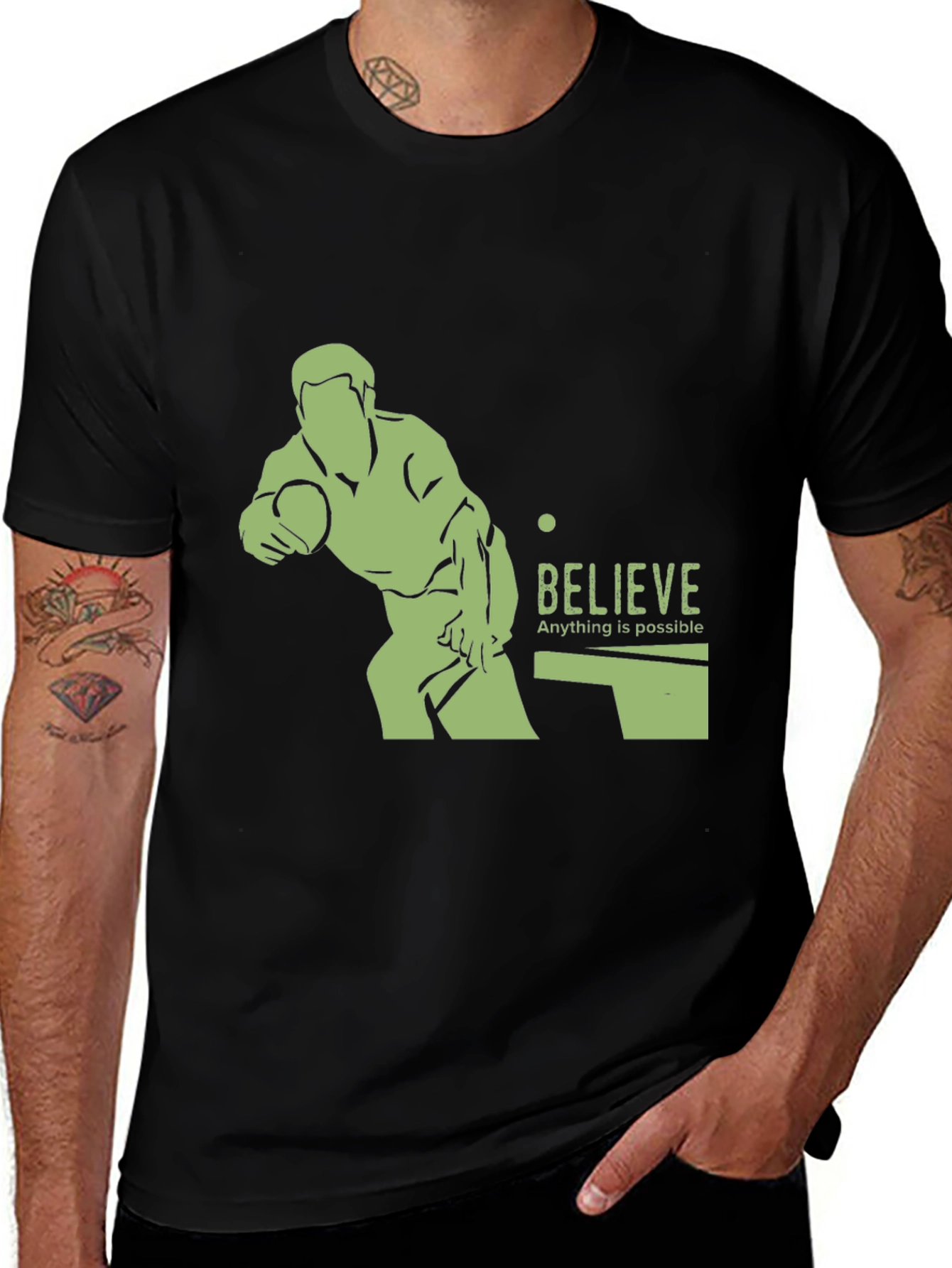 Variant 5 of Believe Table Tennis Graphic Tee