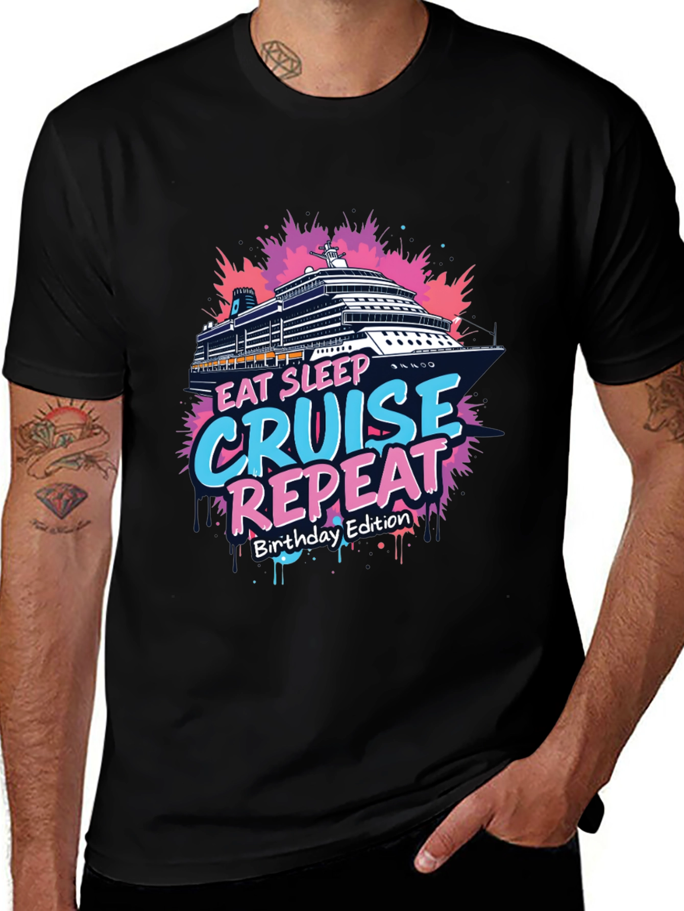 Variant 28 of Eat Sleep Cruise Repeat Birthday T-Shirt