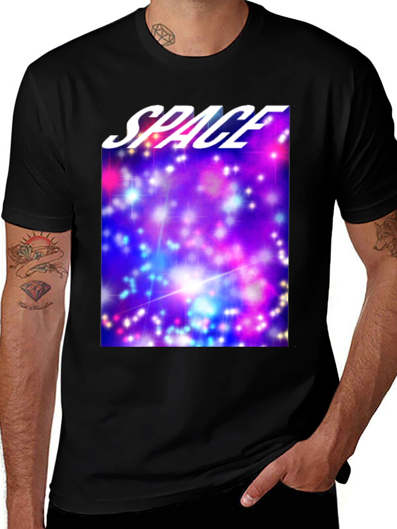 Variant 10 of Space Galaxy Graphic Print Black T-Shirt