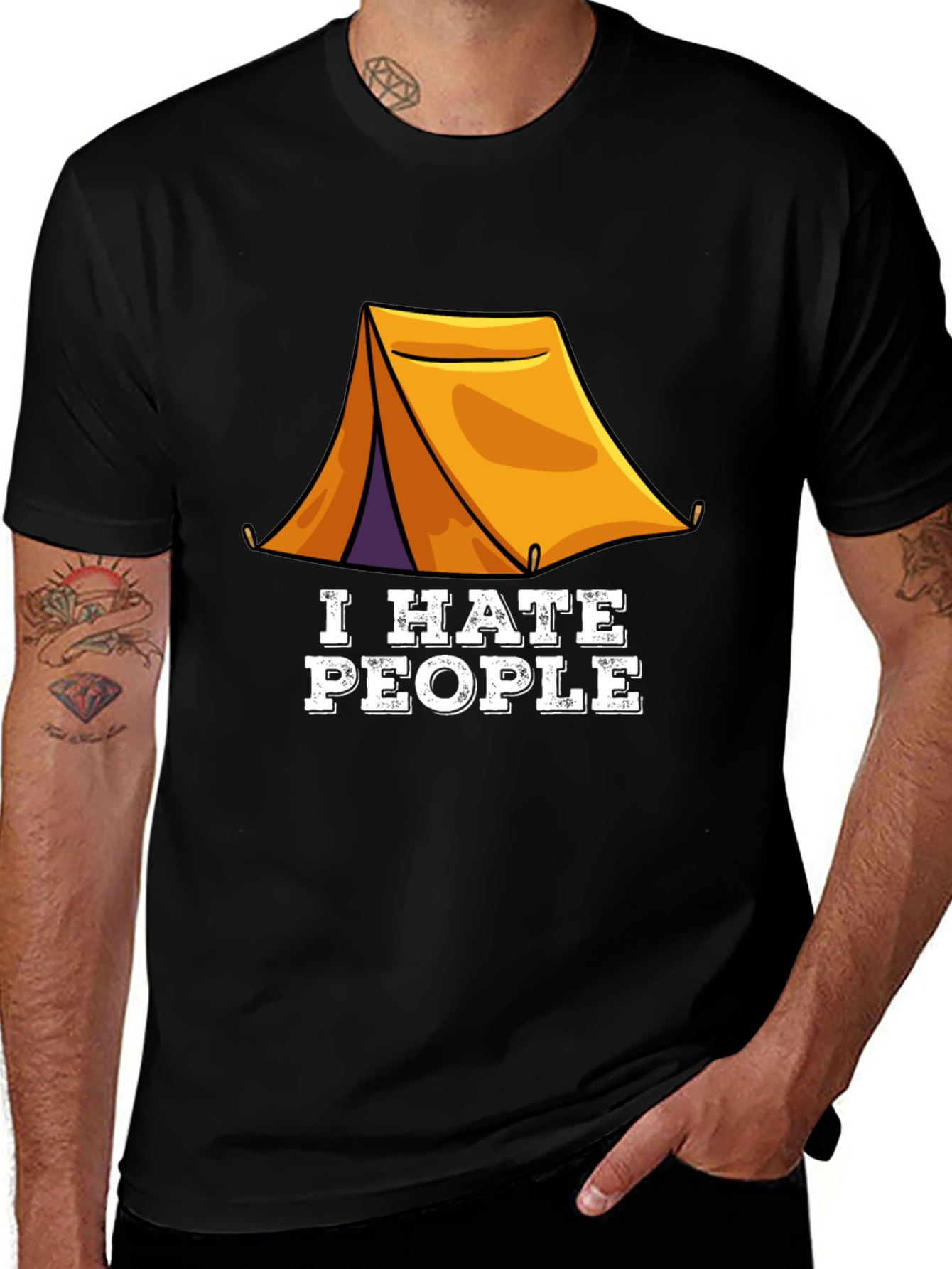 Variant 23 of I Hate People Camping Tent Graphic T-Shirt