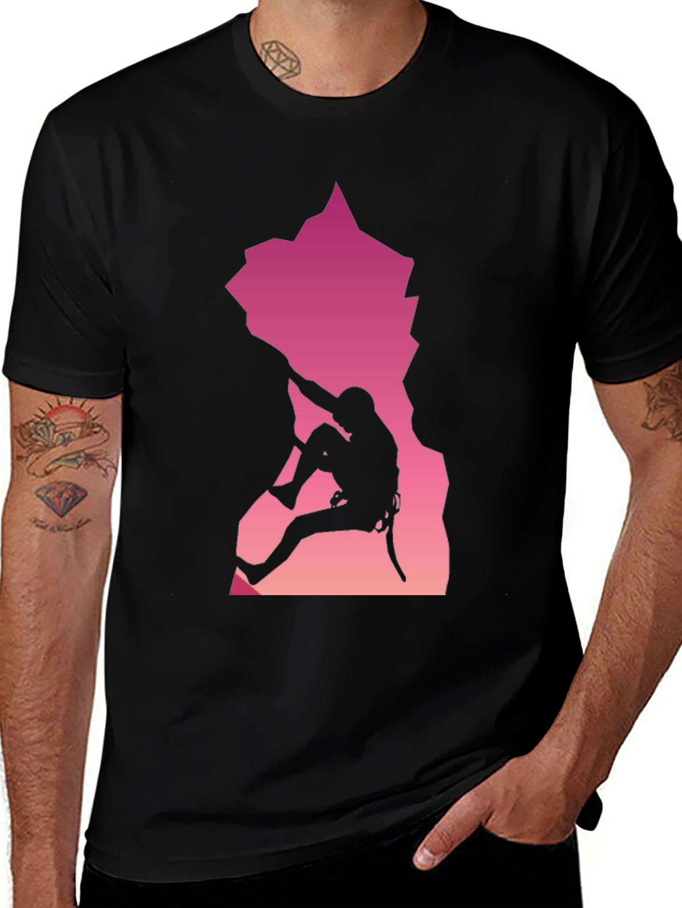 Variant 23 of Rock Climbing Silhouette Graphic Tee - Adventurous Design