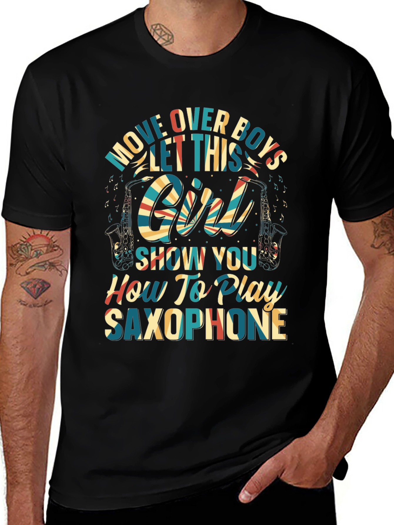 Variant 8 of Saxophone Girl T-Shirt - Show Them How It's Done!