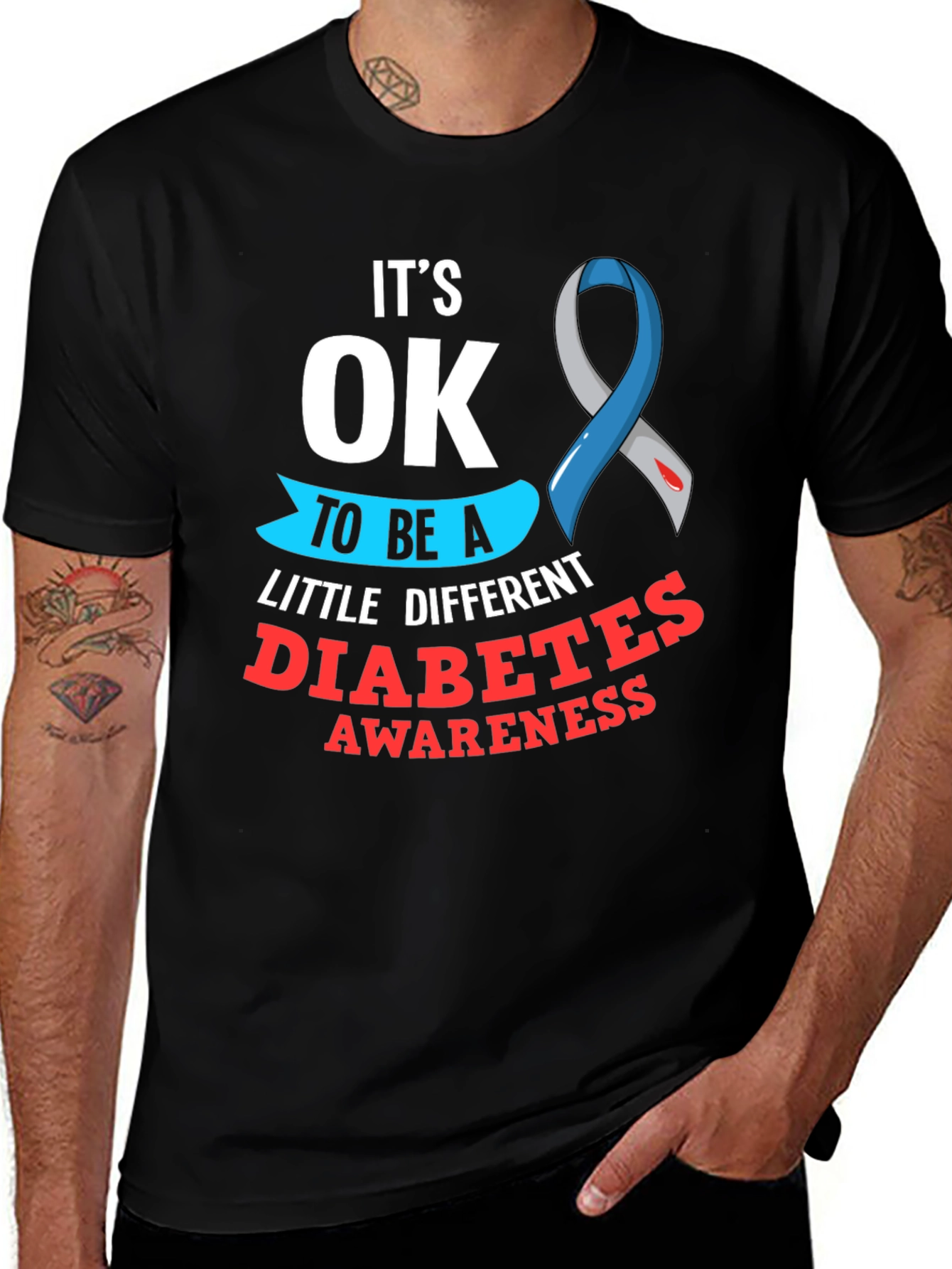 Variant 25 of Diabetes Awareness T-Shirt - It's OK to Be A Little Different