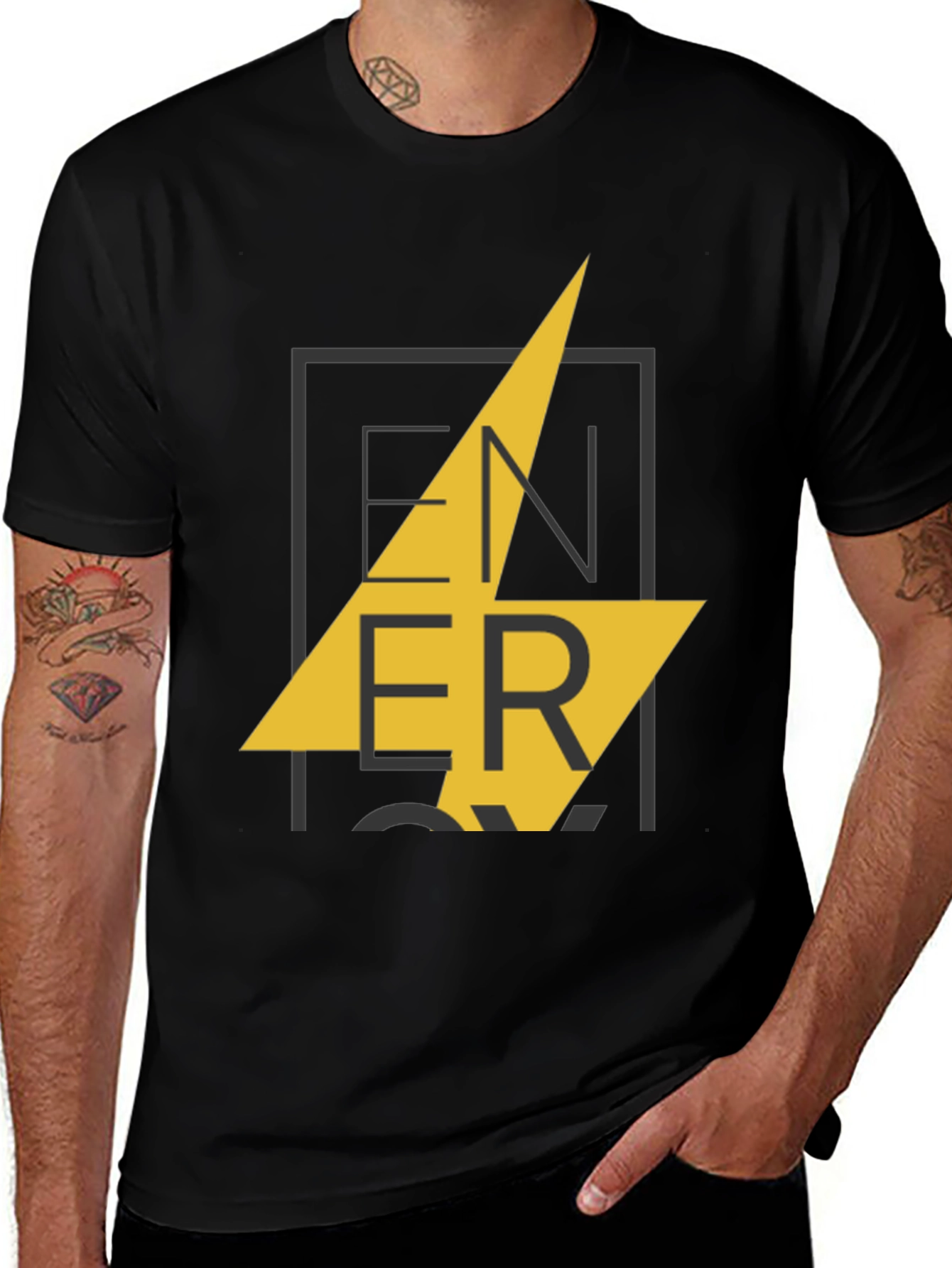 Variant 23 of Men's Black ENERGY Graphic Print T-Shirt