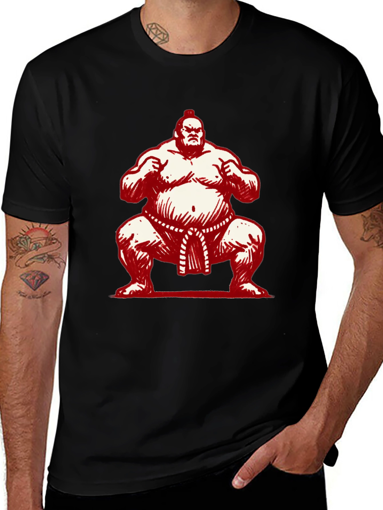 Variant 10 of Sumo Wrestler Graphic T-Shirt - Bold Design