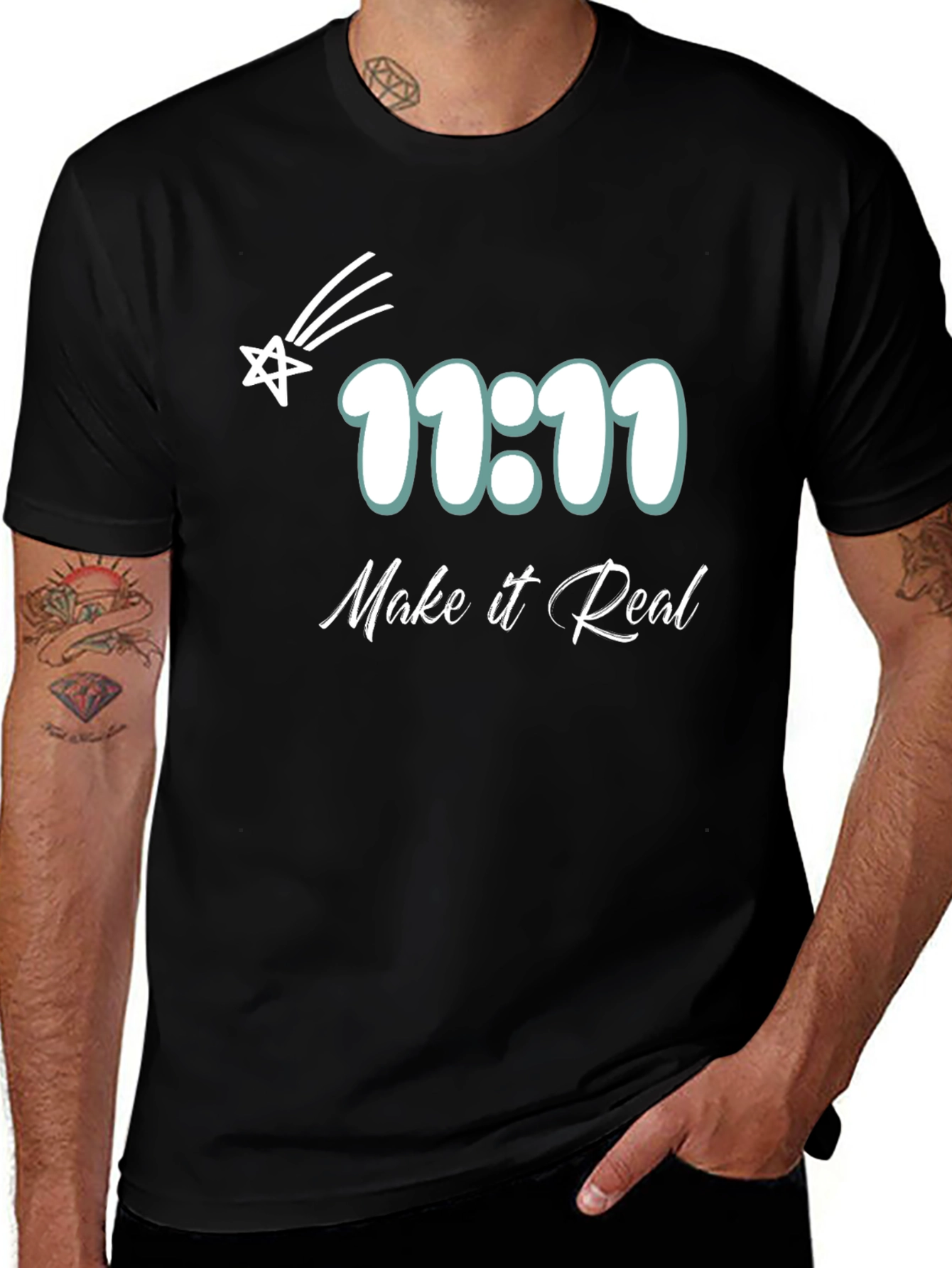 Black 11:11 Make it Real Graphic Tee main image