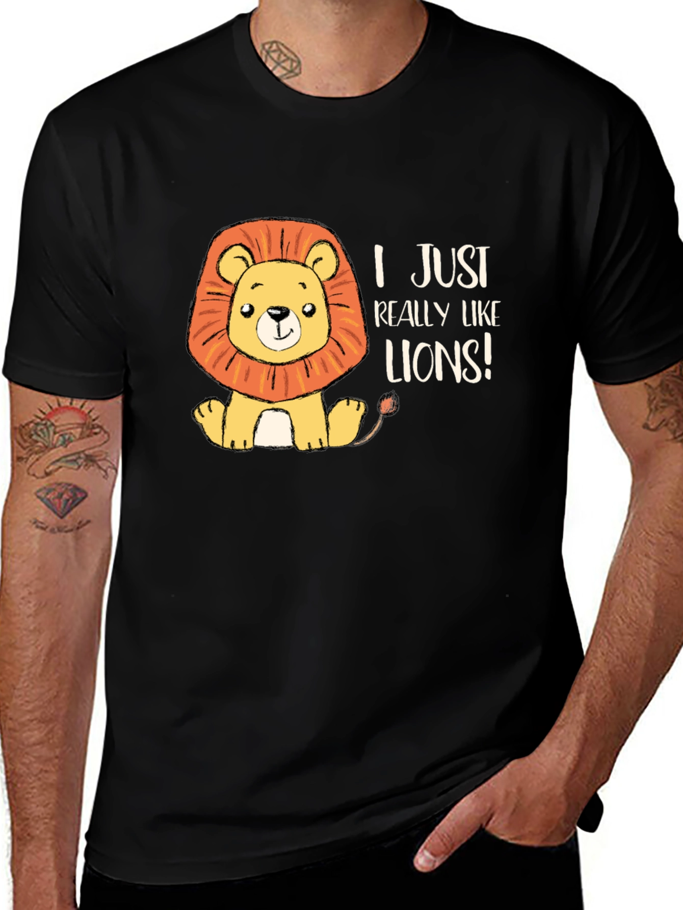 Variant 3 of Cute Lion Graphic Tee - I Just Really Like Lions!