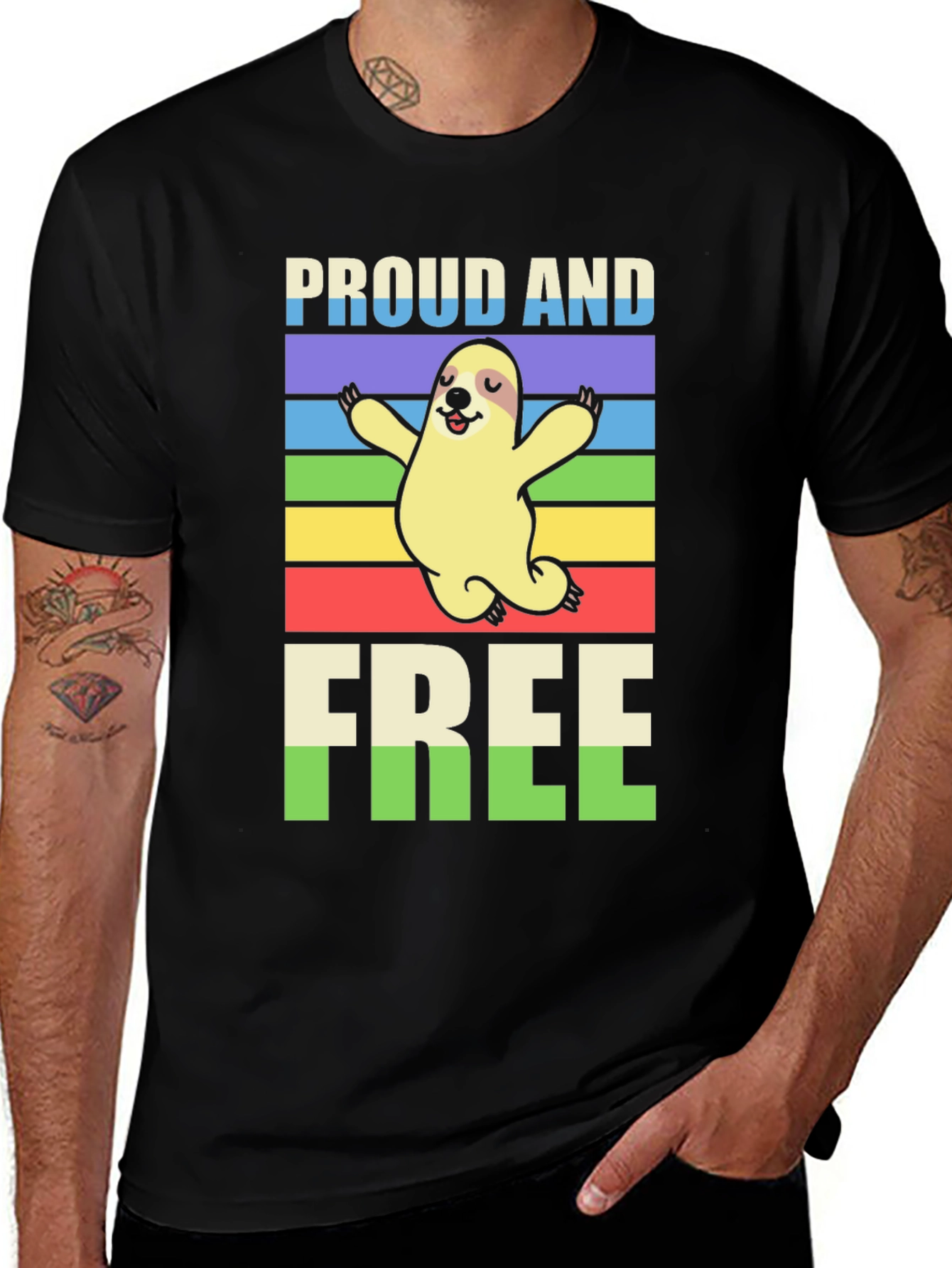 Variant 9 of Proud & Free Sloth Graphic Tee