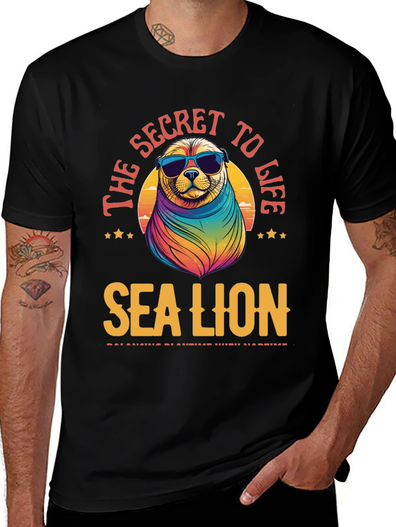 Secret to Life Sea Lion Graphic T-Shirt